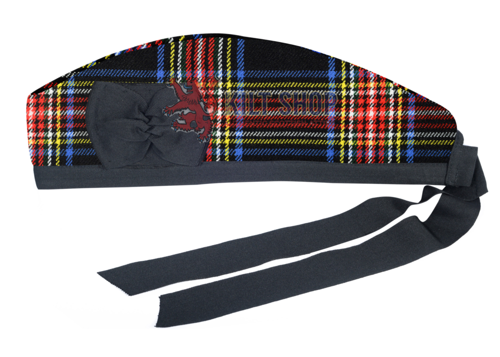 Black Stewart Tartan Cap