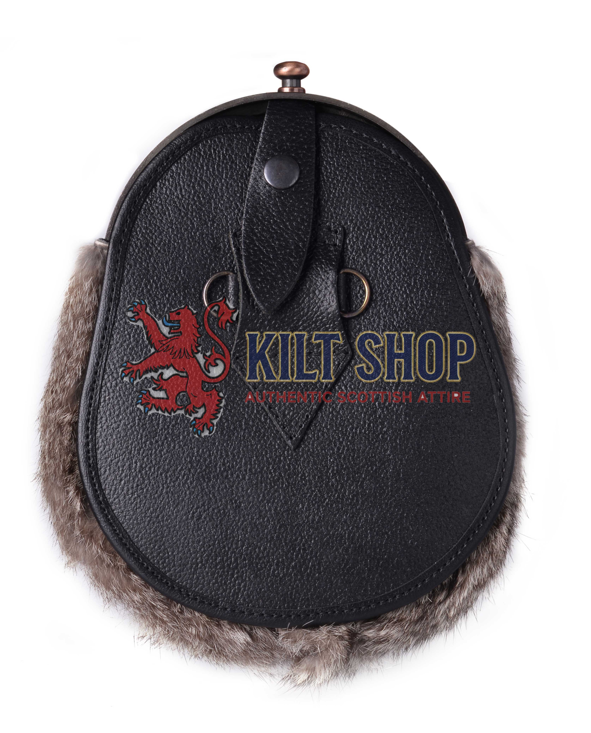 Bronze Highland Cow Brown Rabbit Fur Full Dress Sporran