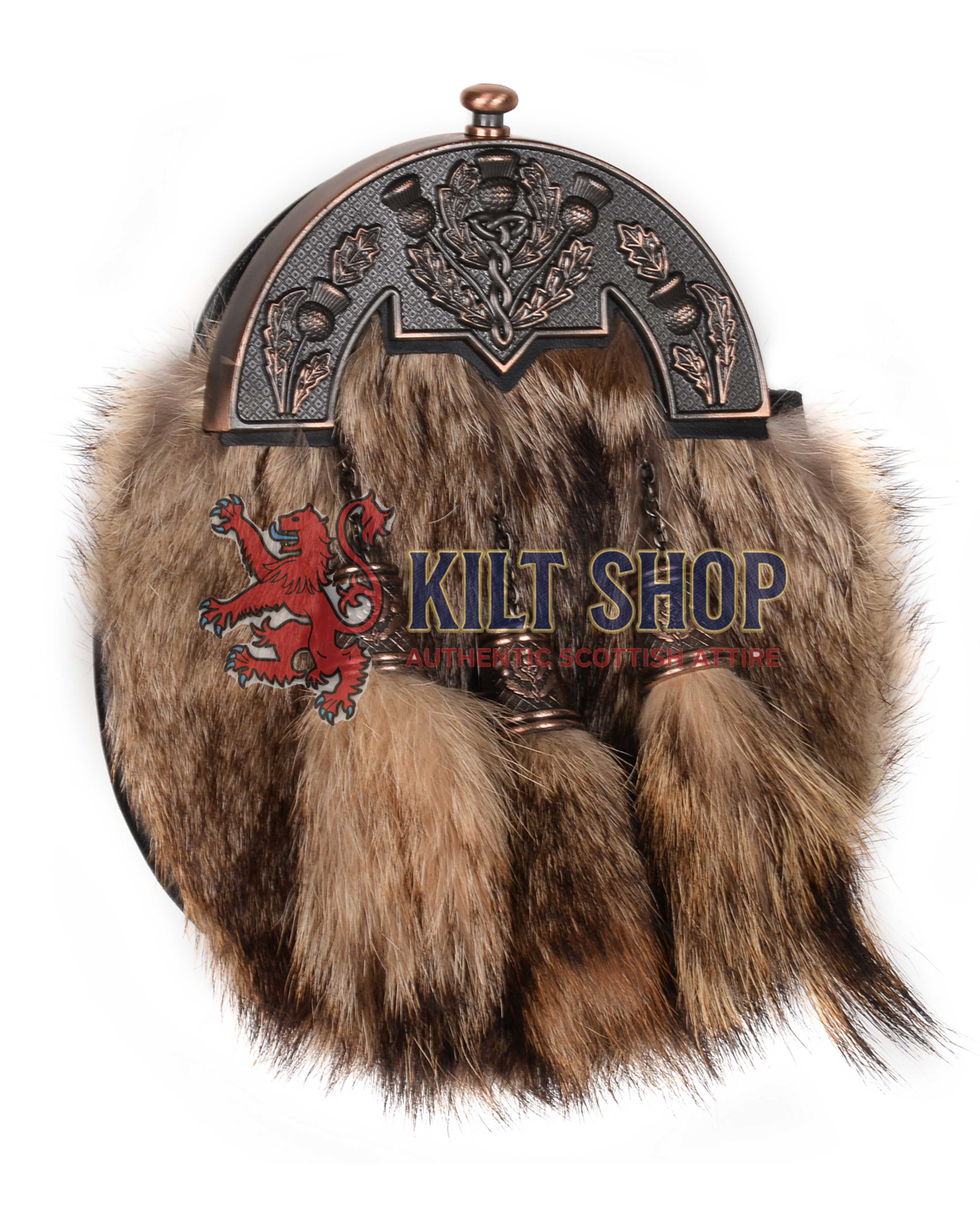 Bronze Thistle Coyote Fur Full Dress Sporran