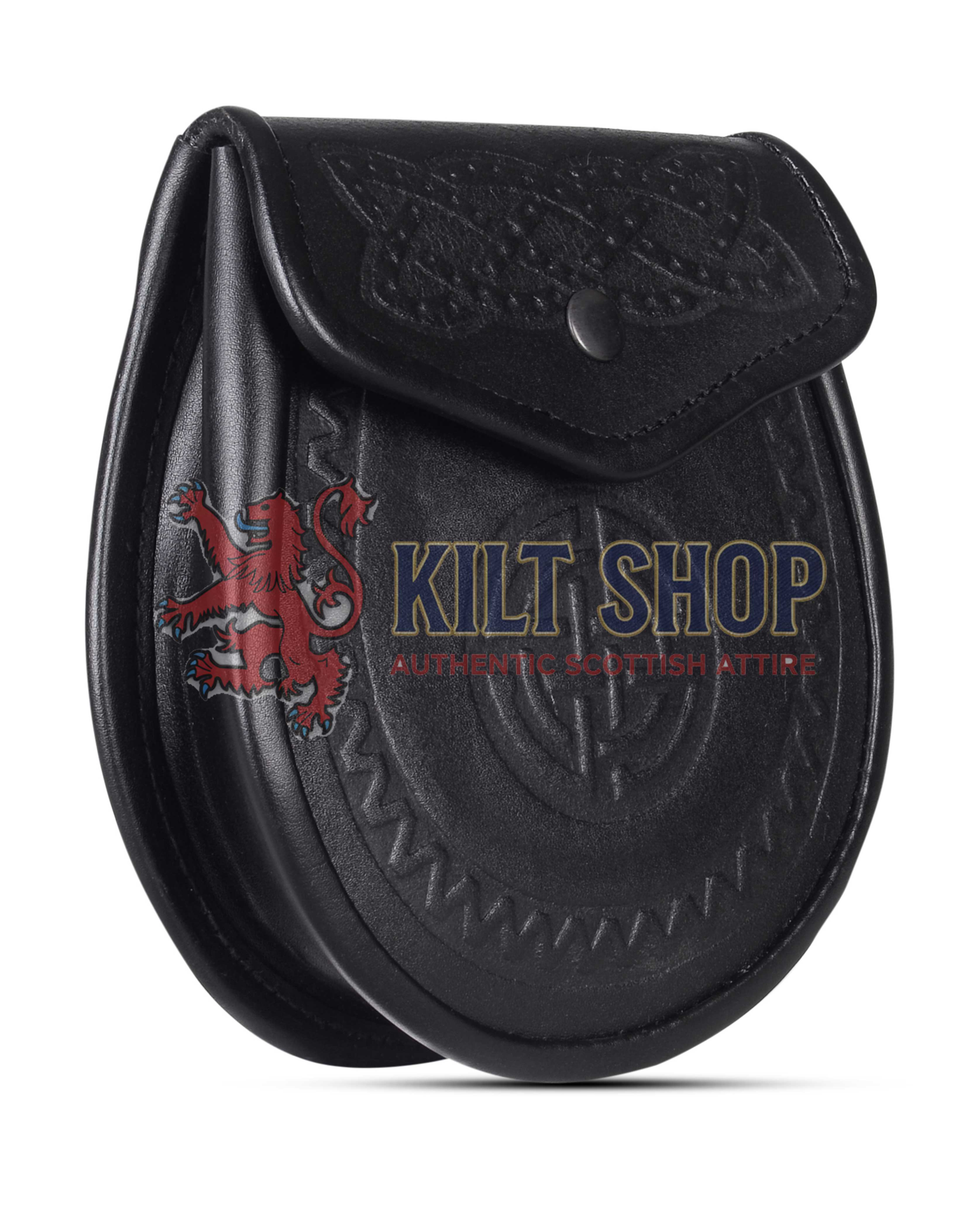 Double Embossed Black Leather Day Sporran