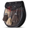 Special Embossed Black Leather Seal Fur Semi Dress Sporran
