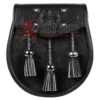 Special Embossed Black Leather Semi Dress Sporran