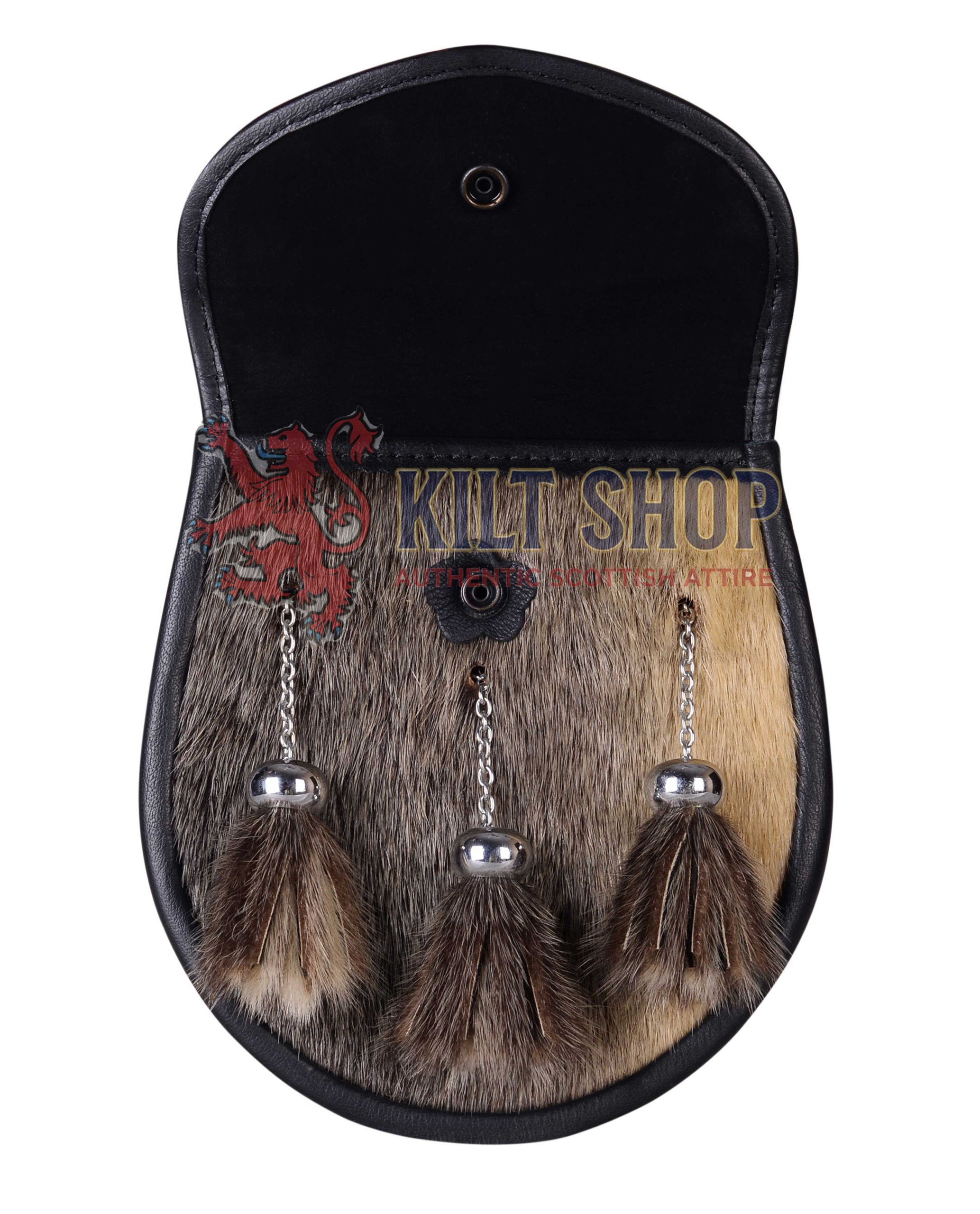 Two Celtic Knots Embossed Seal Fur Semi Dress Sporran