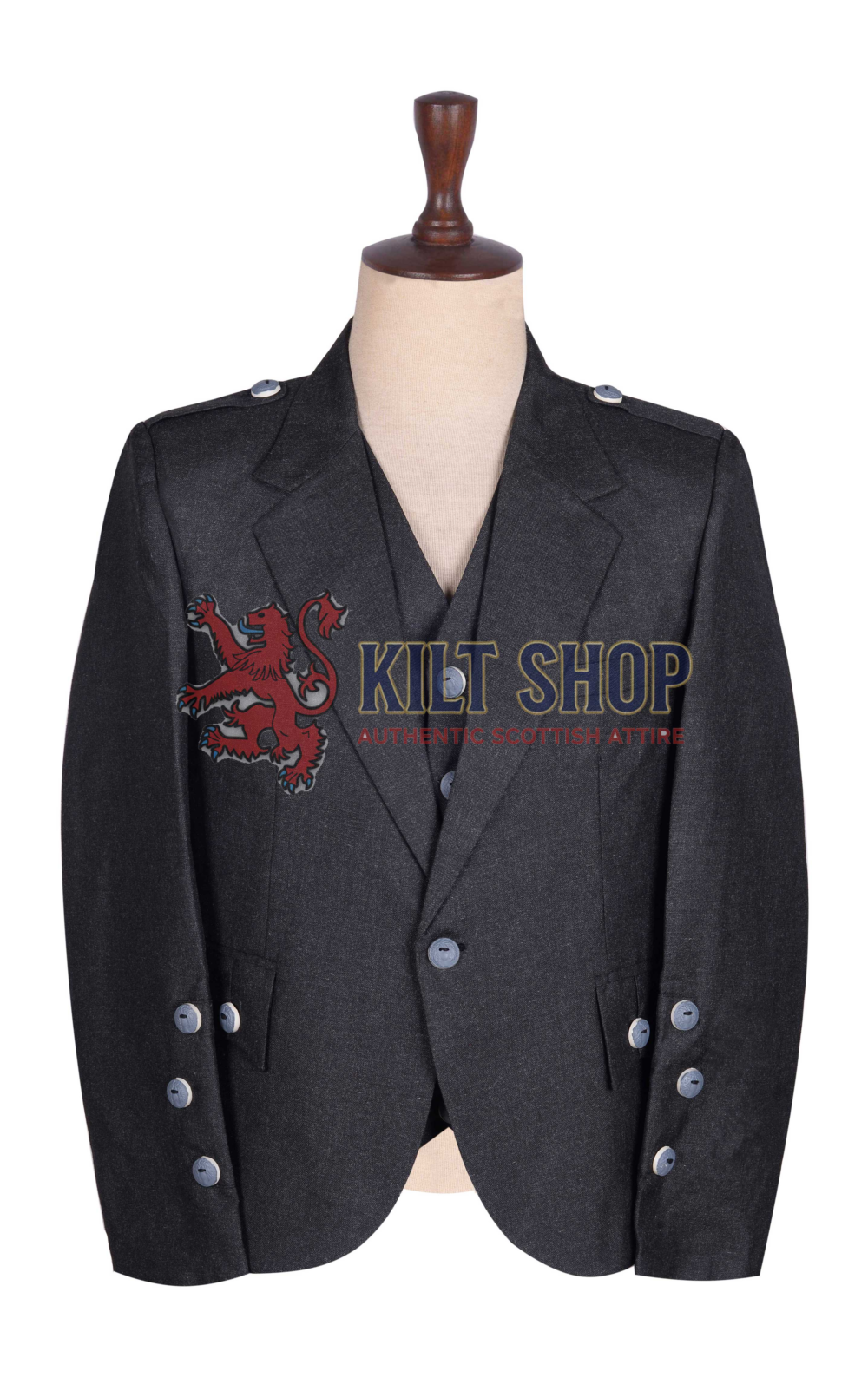 Charcoal Gray Wool Crail Jacket and Waistcoat