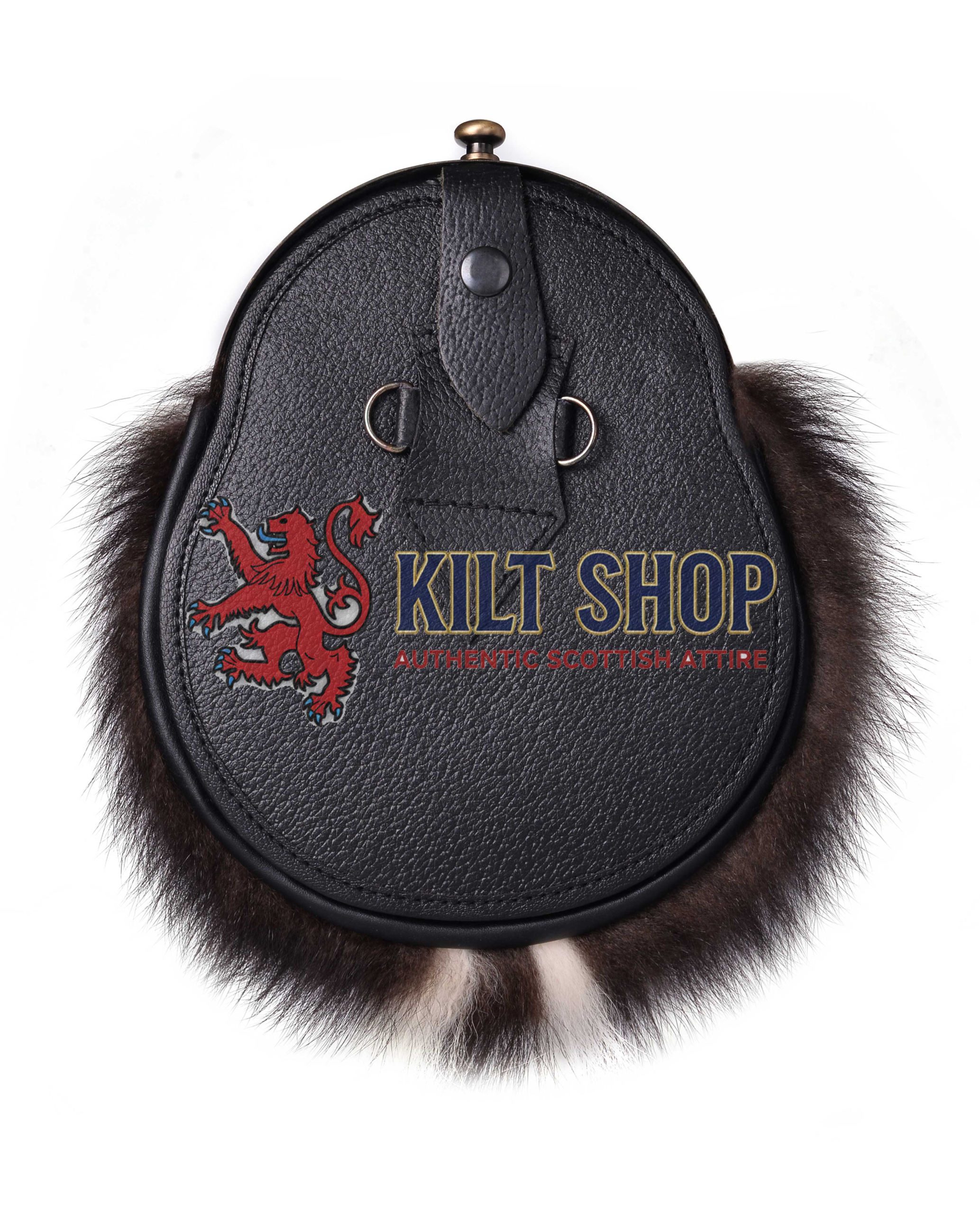 Brass Thistle Skunk Fur Full Dress Sporran - Image 2