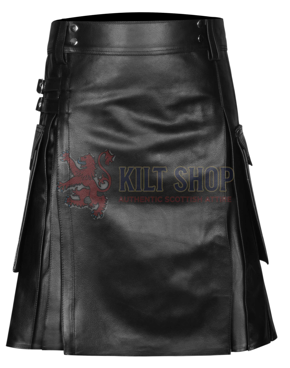 Black Leather Utility Kilt