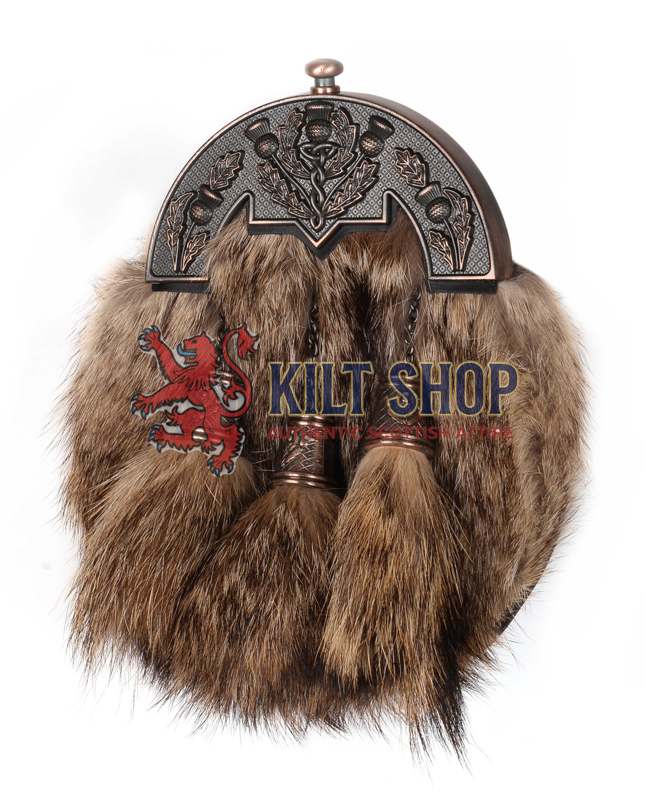 Bronze Thistle Coyote Fur Full Dress Sporran