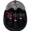 Nickle Brushed Stag Head Black Seal Fur Full Dress Sporran