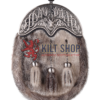Nickle Brushed Stag Head Seal Fur Full Dress Sporran