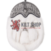 Nickle Brushed Stag Head White Rabbit Fur Full Dress Sporran