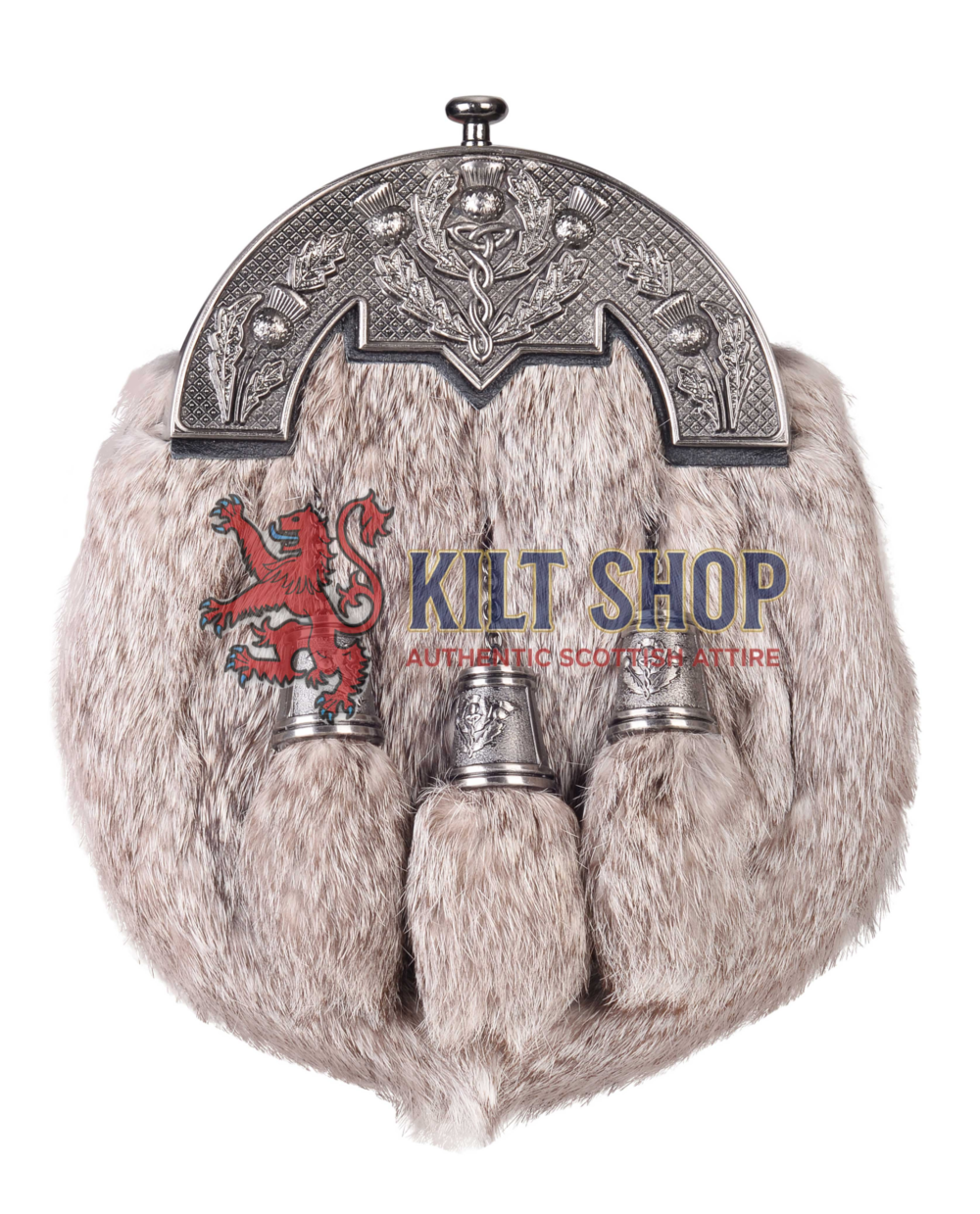 Nickle Brushed Thistle Brown Rabbit Fur Full Dress Sporran