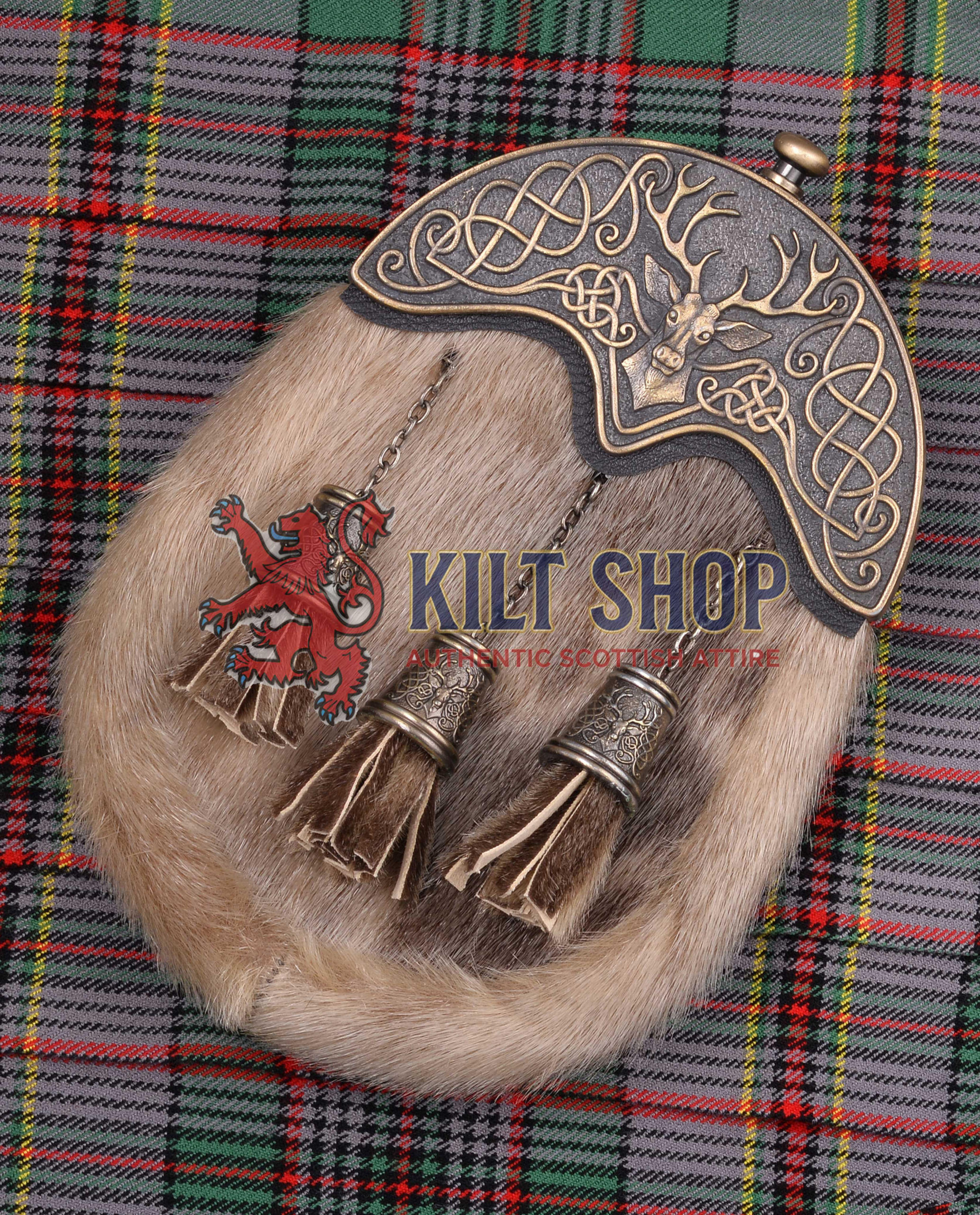 Premium Full Dress Sporrans with Tartan Backgrounds
