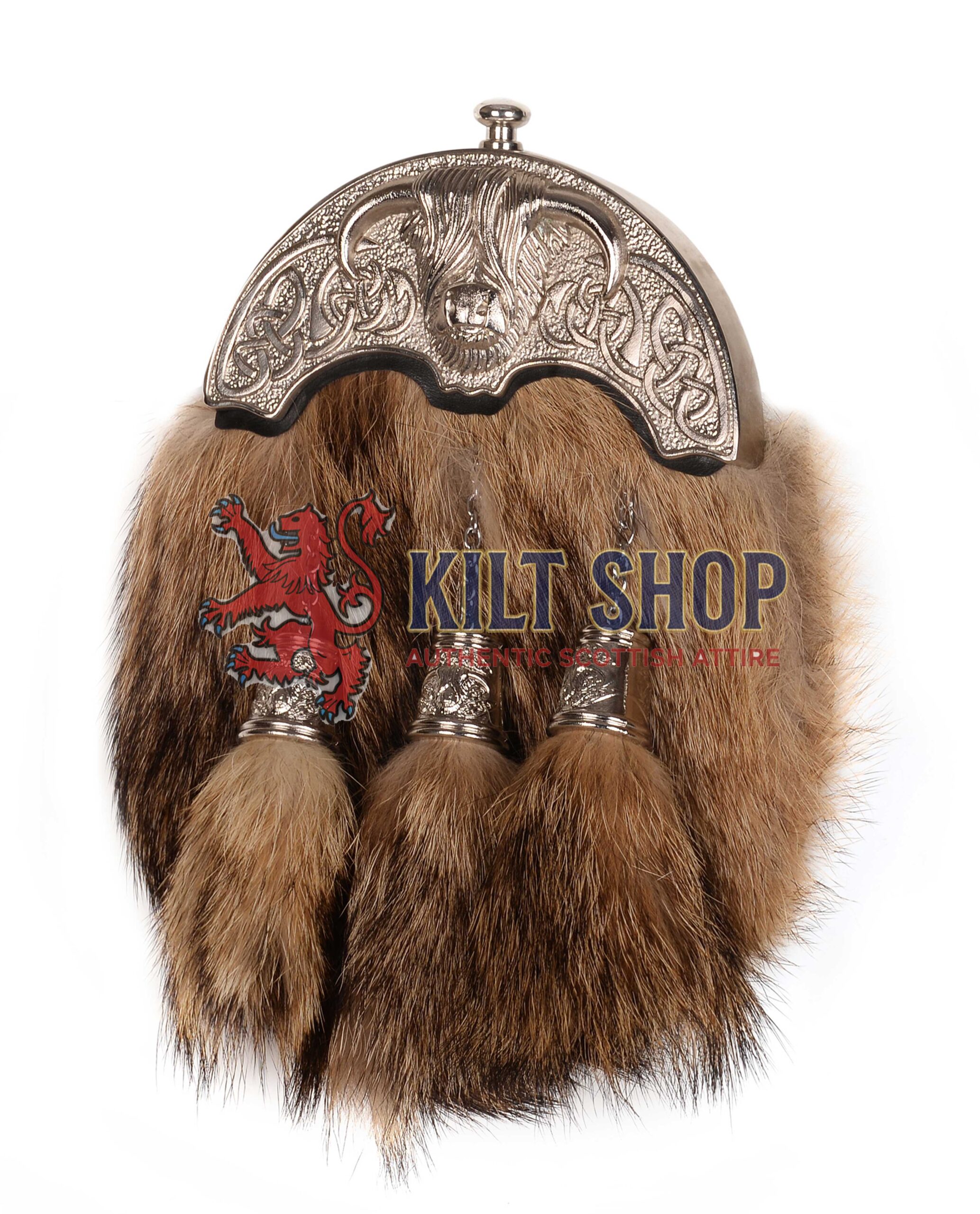 Silver Highland Cow Coyote Fur Full Dress Sporran