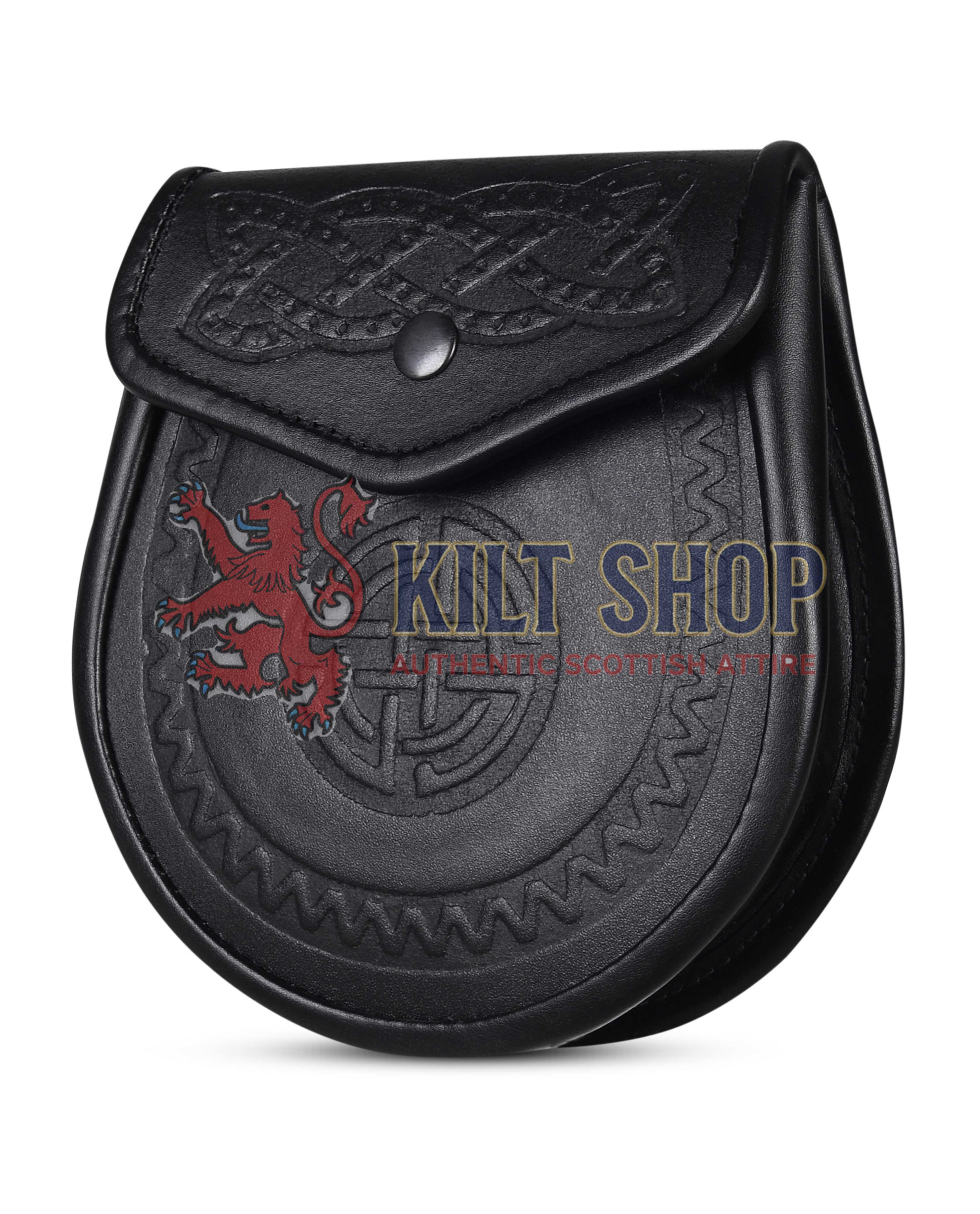 Double Embossed Black Leather Day Sporran