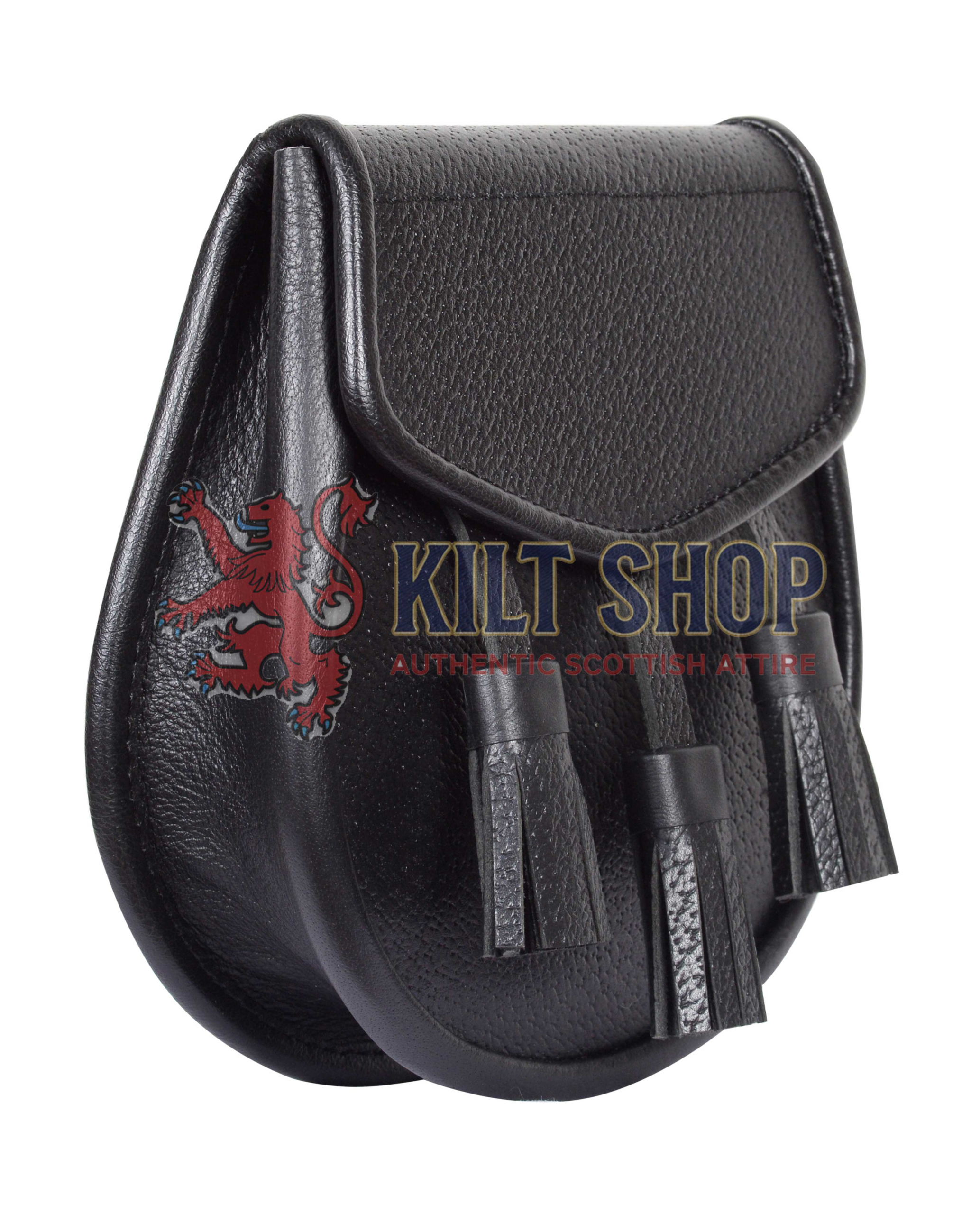 Plain Black Leather Sporran