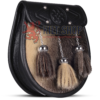Special Embossed Black Leather Seal Fur Semi Dress Sporran