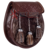 Special Embossed Brown Leather Seal Fur Smei Dress Sporran