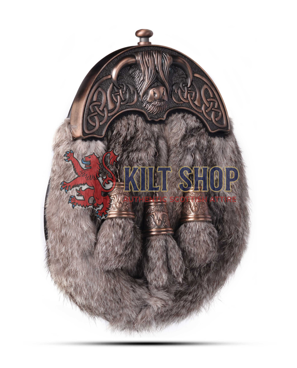 Bronze Highland Cow Brown Rabbit Fur Full Dress Sporran