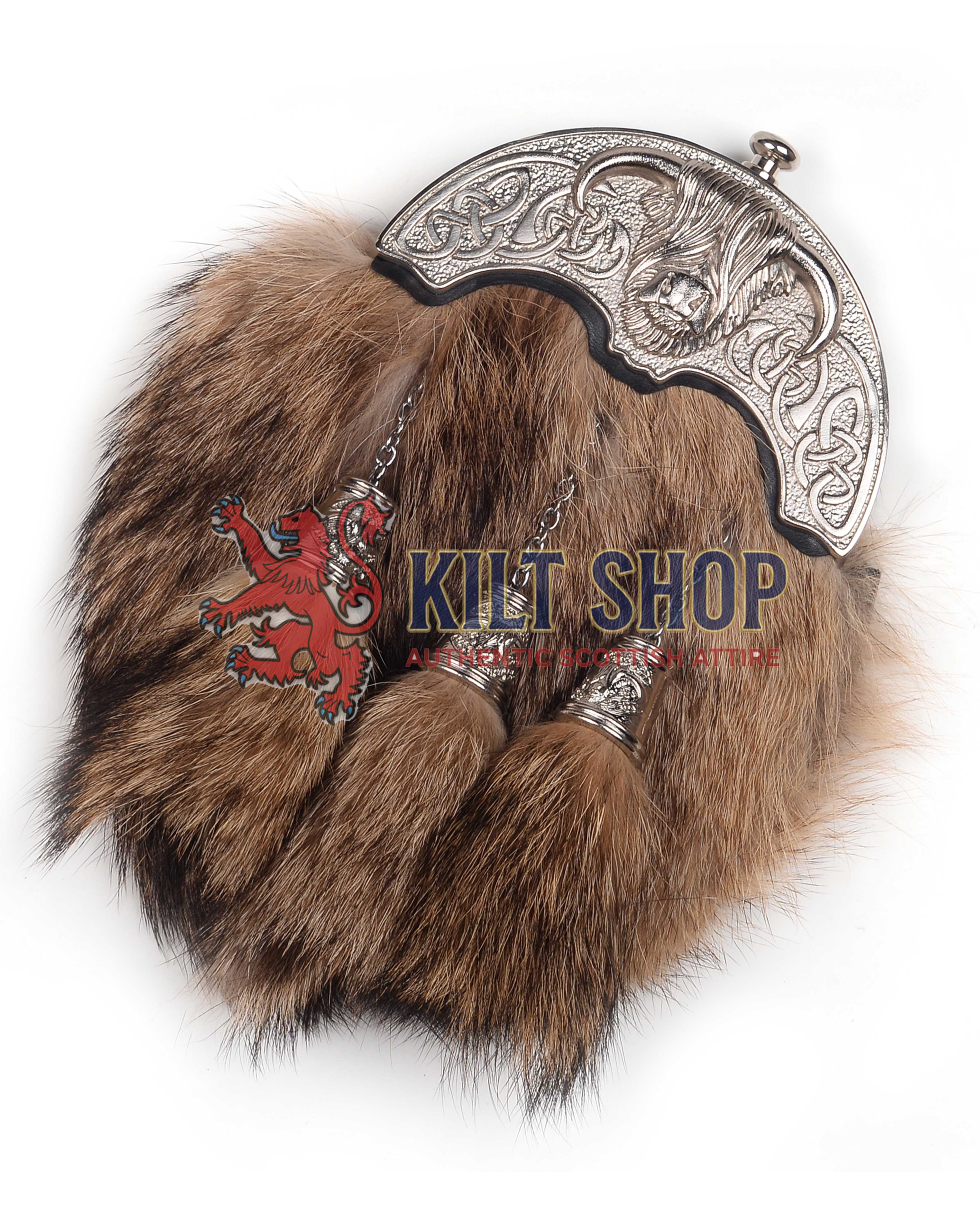 Silver Highland Cow Coyote Fur Full Dress Sporran