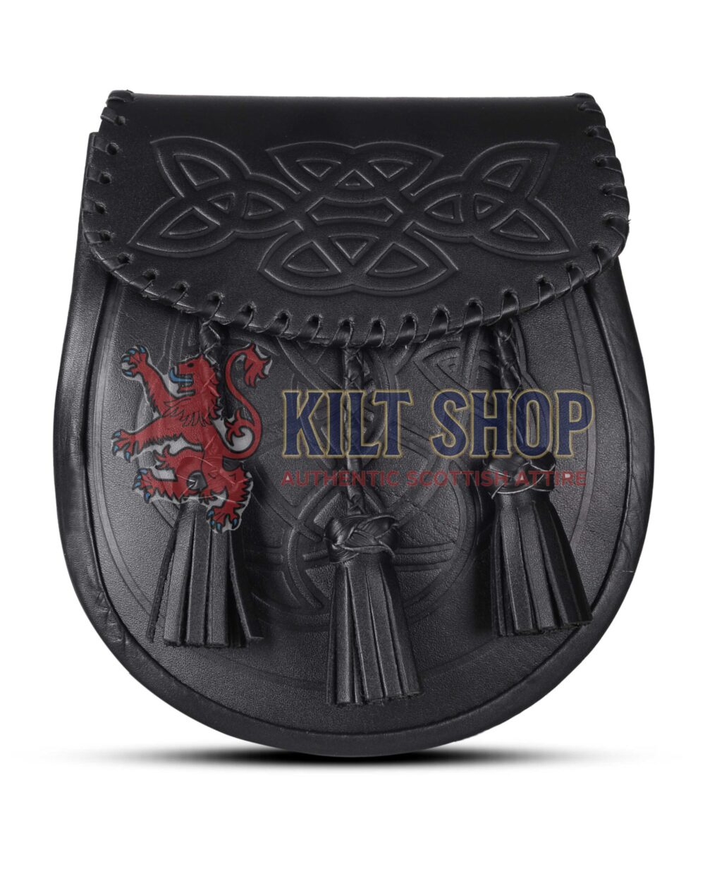 Black Leather Embossed Day Sporran