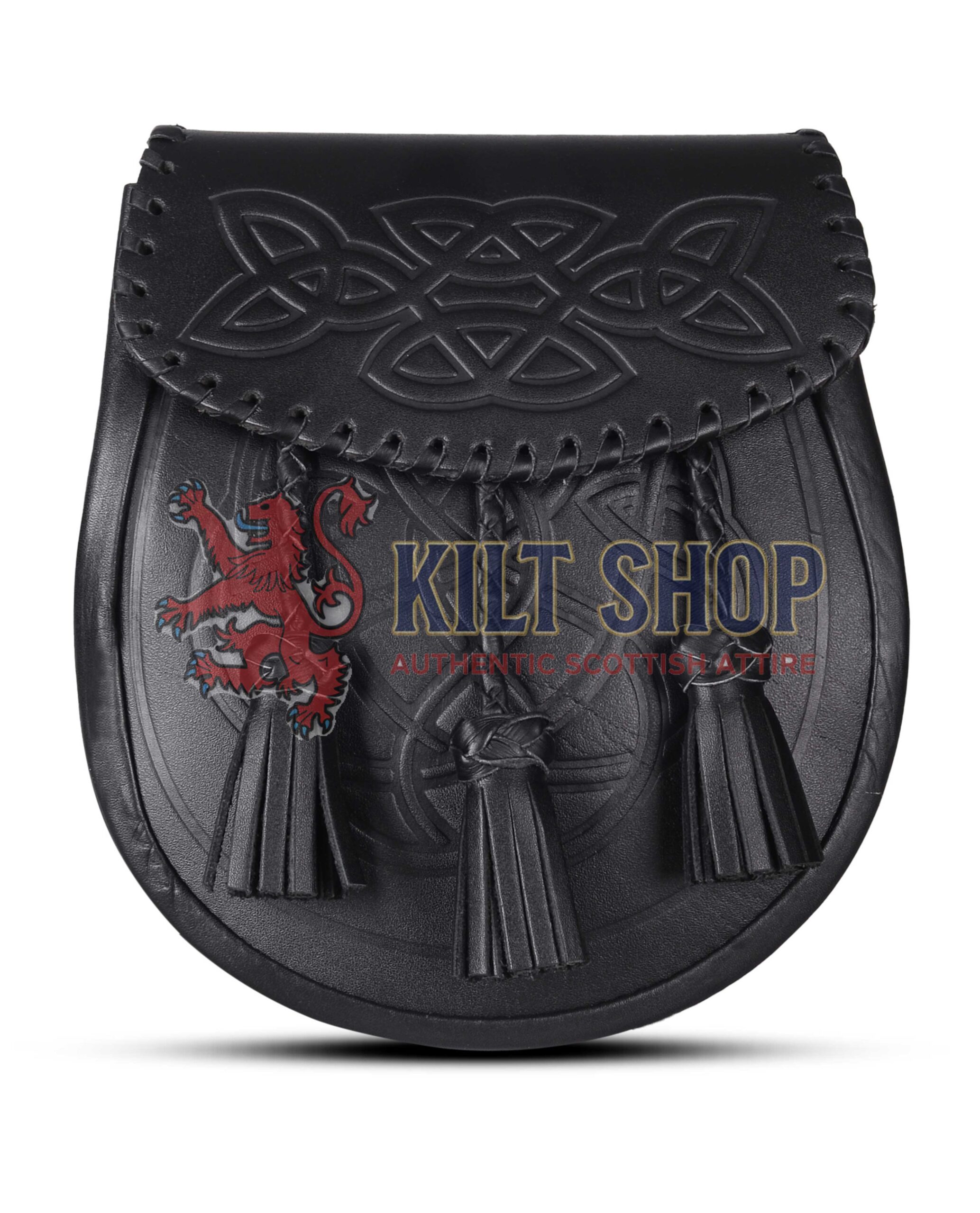 Black Leather Embossed Day Sporran