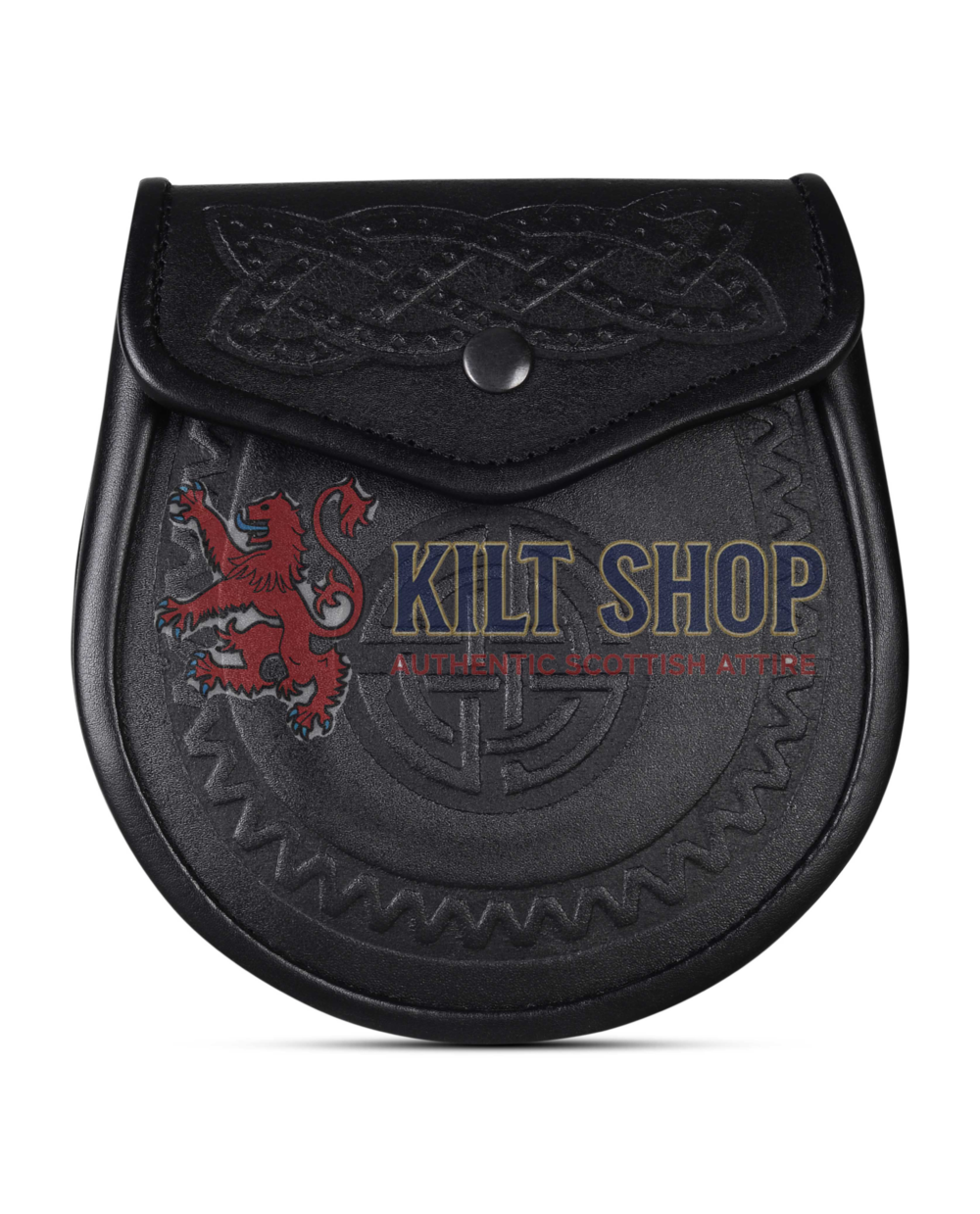 Double Embossed Black Leather Day Sporran