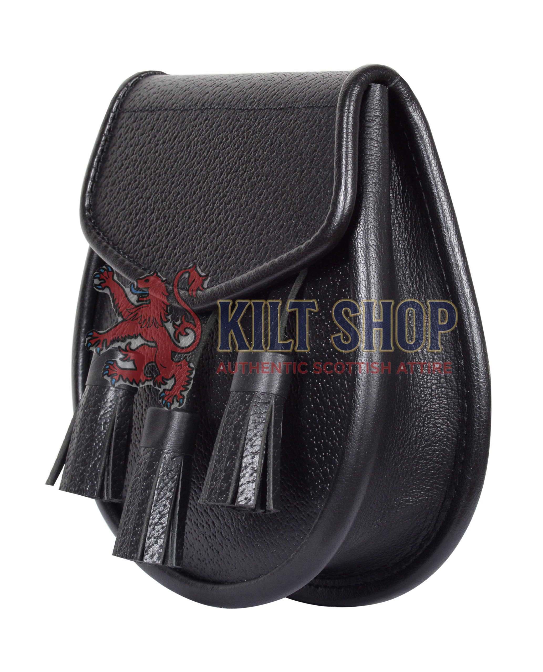 Plain Black Leather Sporran - Image 2