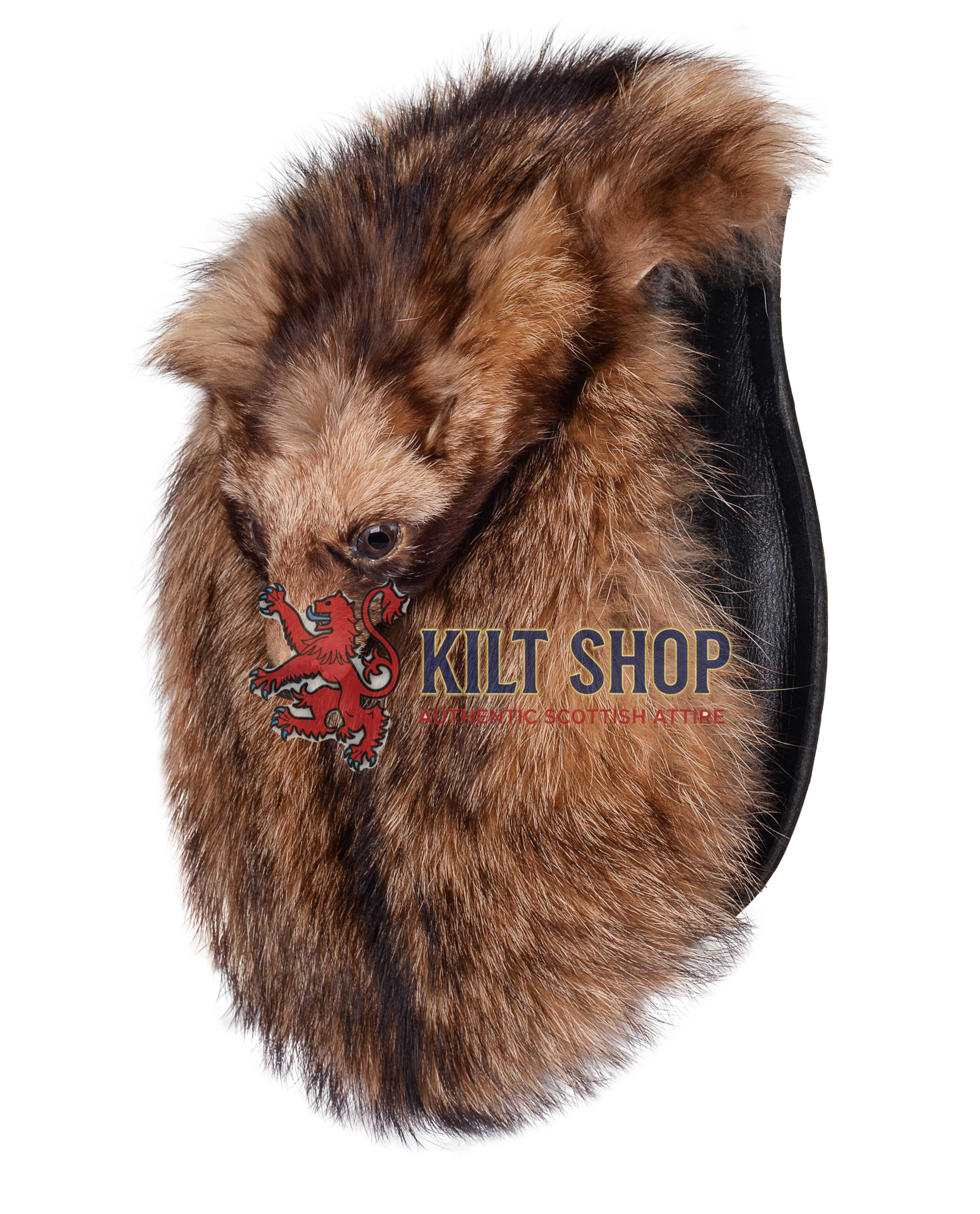 Full Mask Brown Coyote Sporran - Image 3