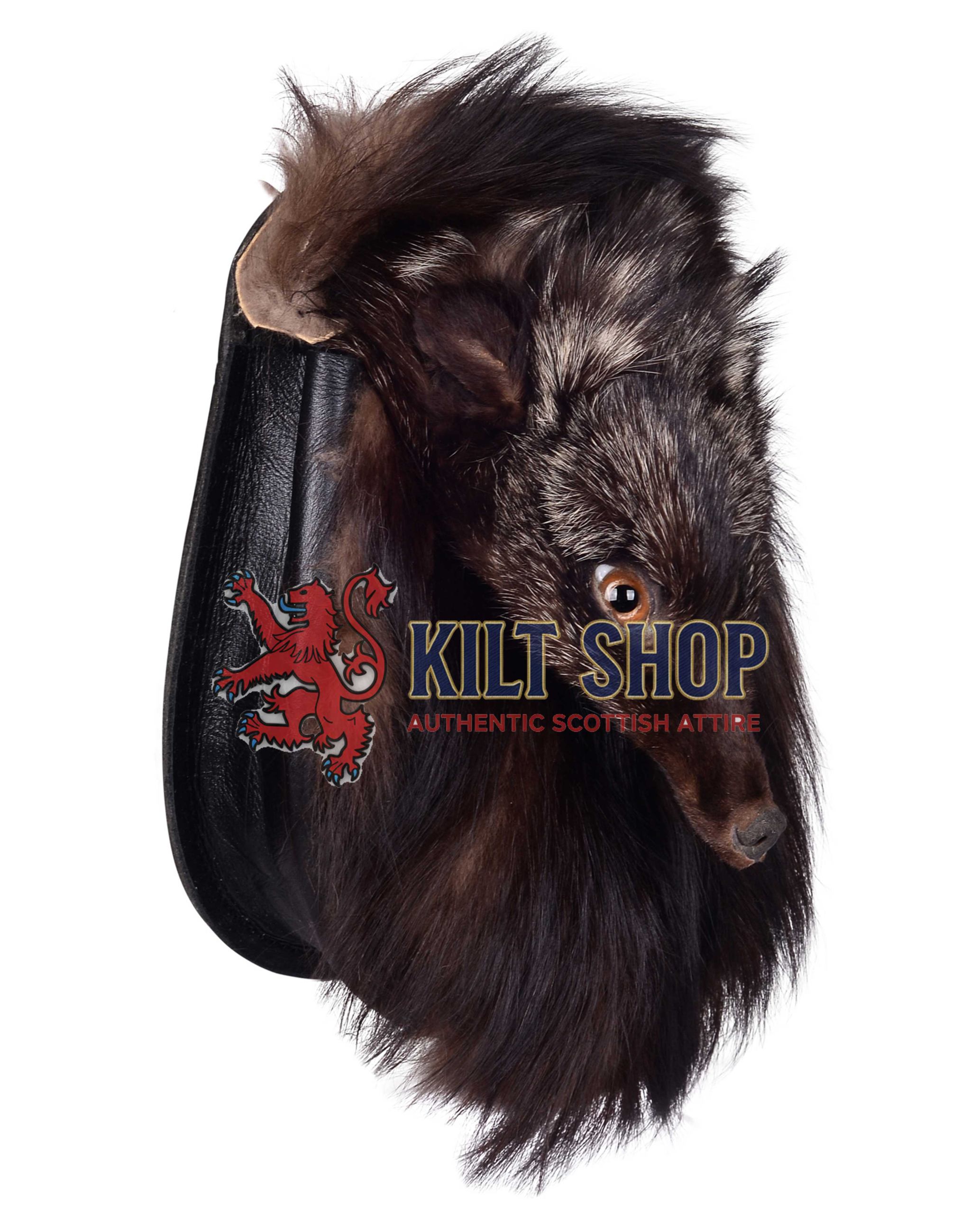 Full Mask Dark Brown Coyote Sporran - Image 4