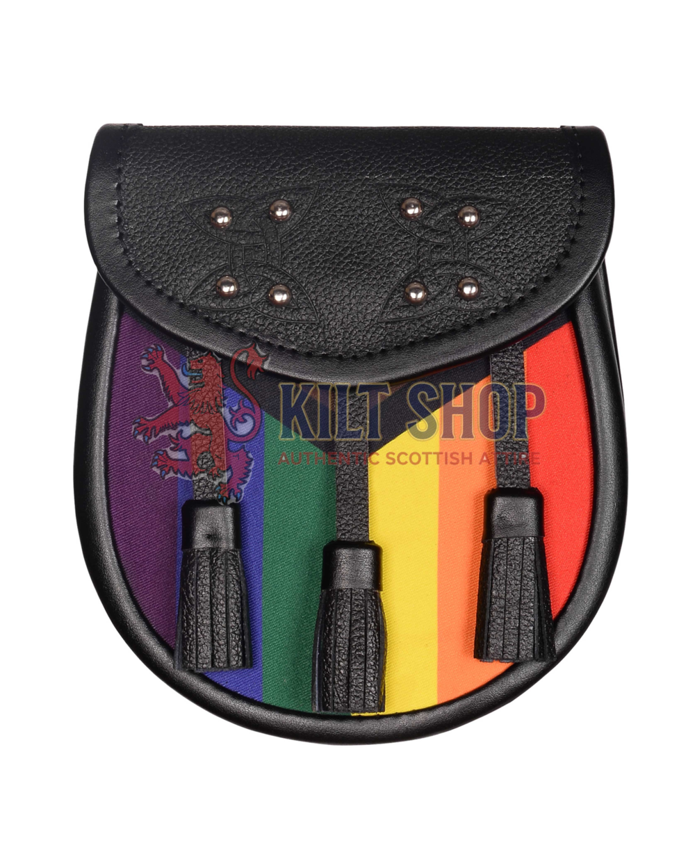 Black Leather LGBTQ Pride Flag Sporran
