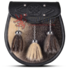 Special Embossed Black Leather Seal Fur Semi Dress Sporran