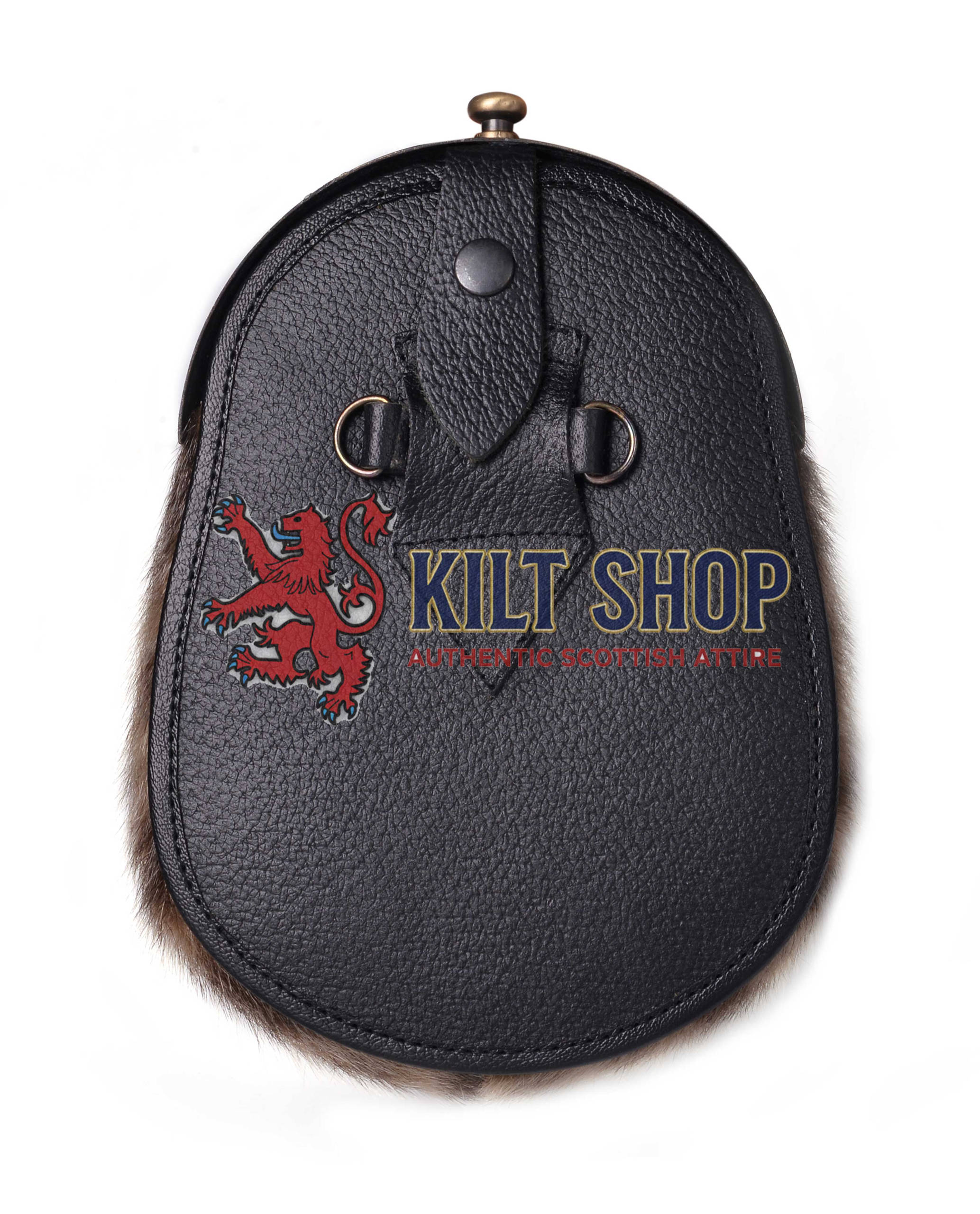 Brass Thistle Seal Fur Full Dress Sporran