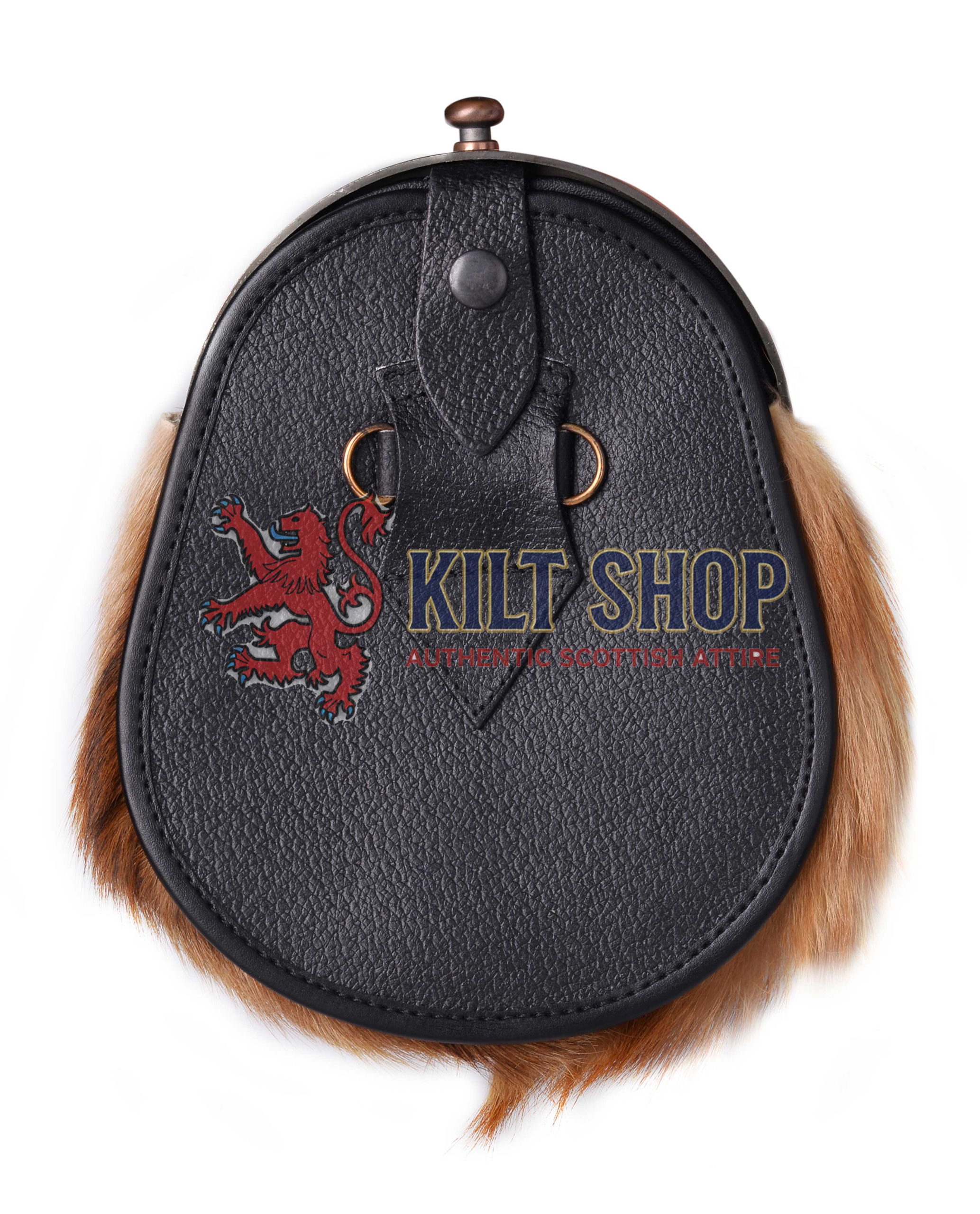 Bronze Stag Head Red Fox Fur Full Dress Sporran - Image 3