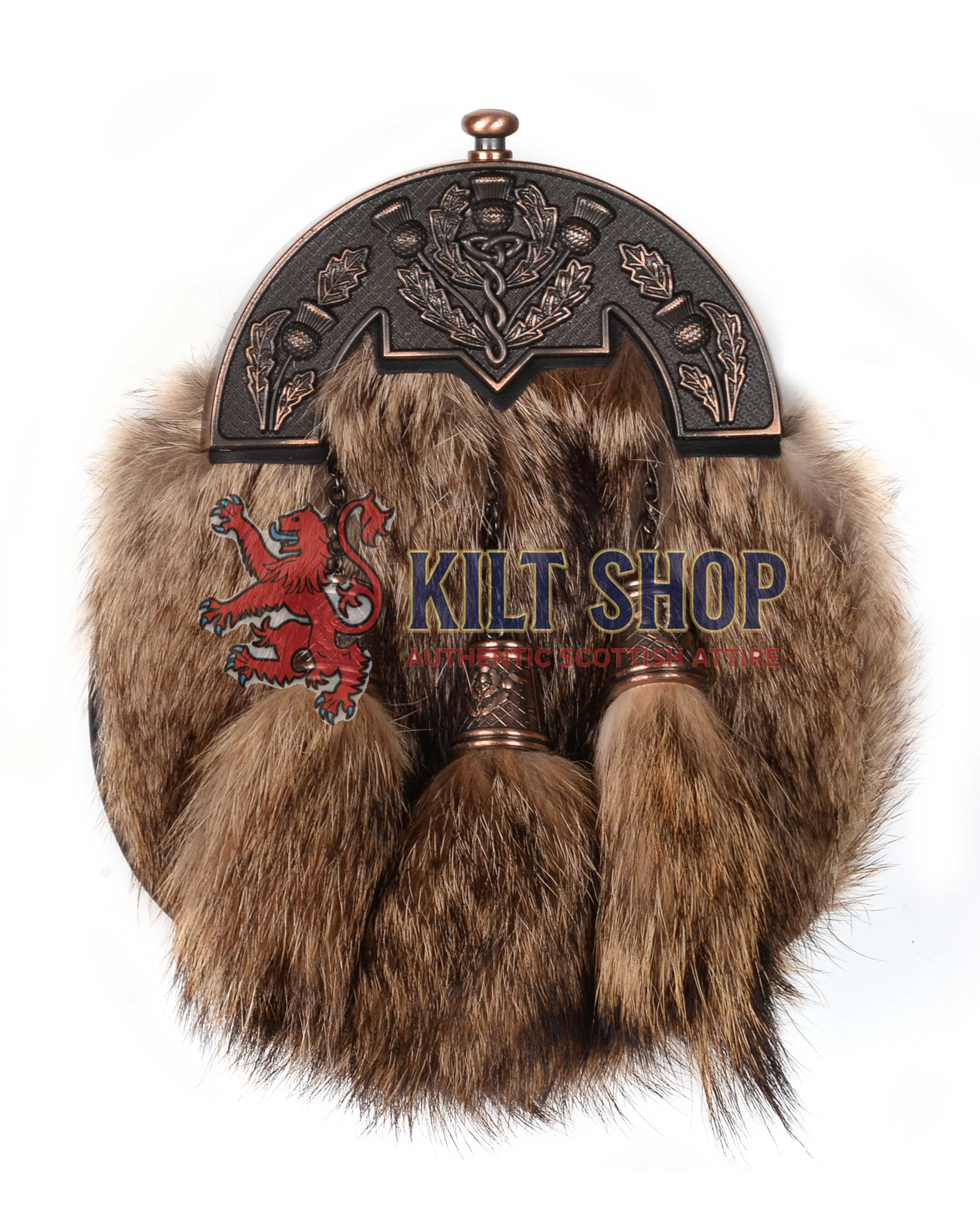 Bronze Thistle Coyote Fur Full Dress Sporran