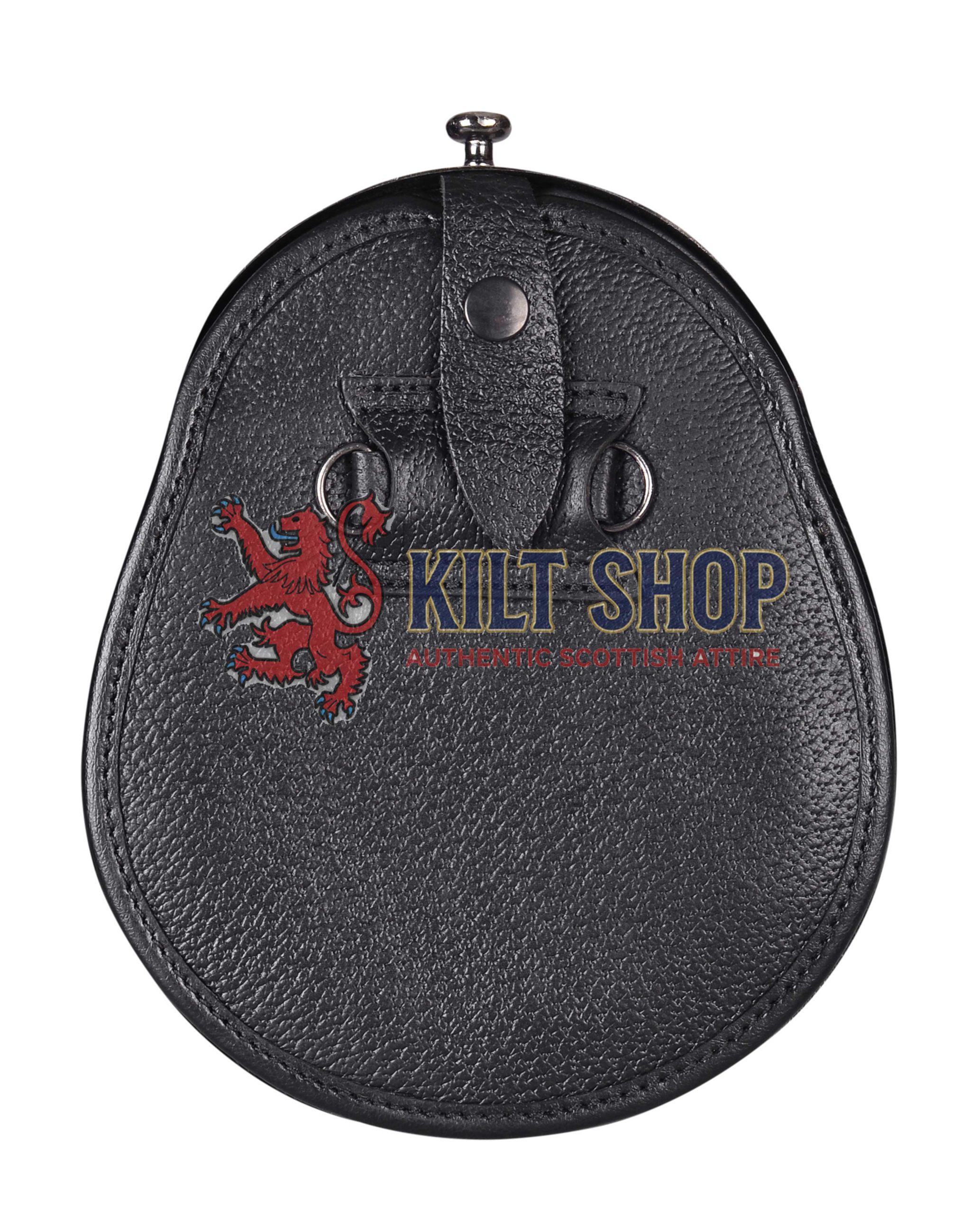 Nickel Brushed Thistle Black Seal Fur Full Dress Sporran - Image 3