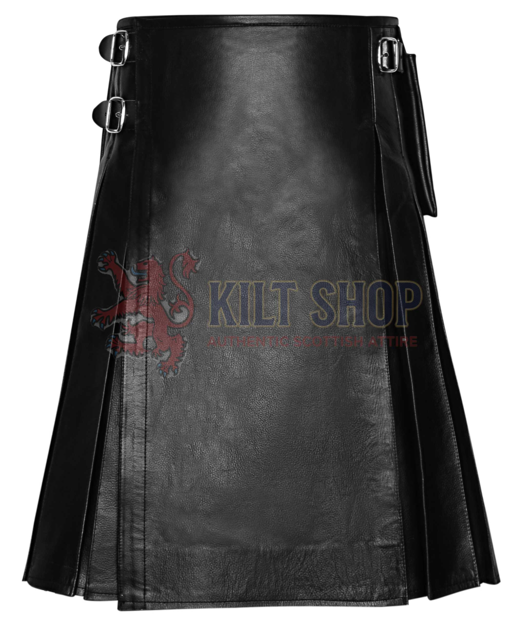 Black Leather Gothic Kilt