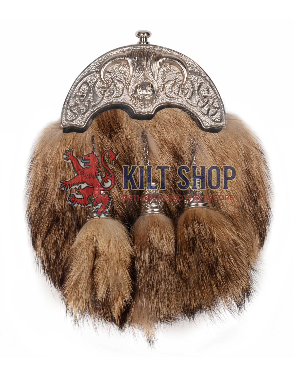 Silver Highland Cow Coyote Fur Full Dress Sporran