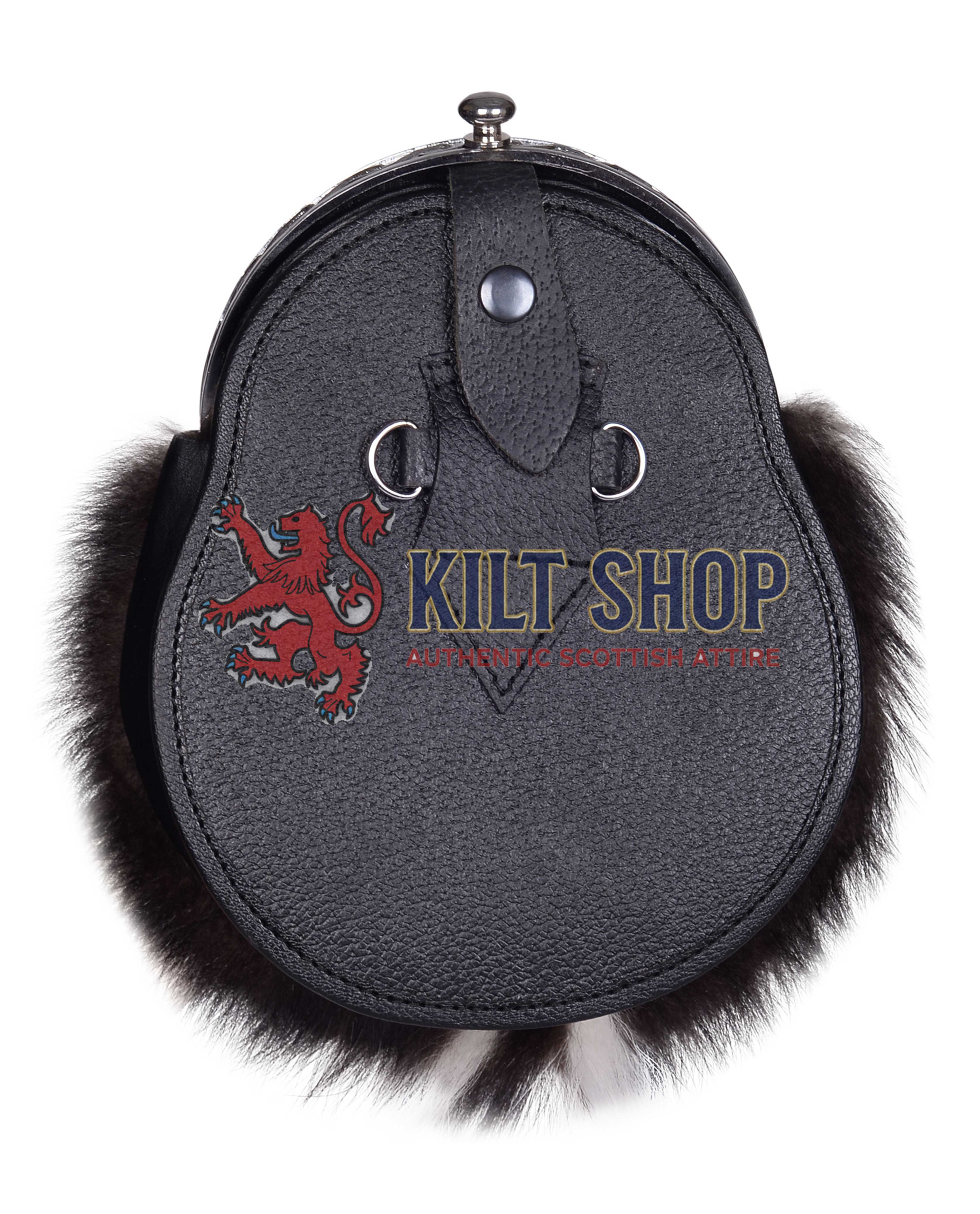 Silver Highland Cow Skunk Fur Full Dress Sporran