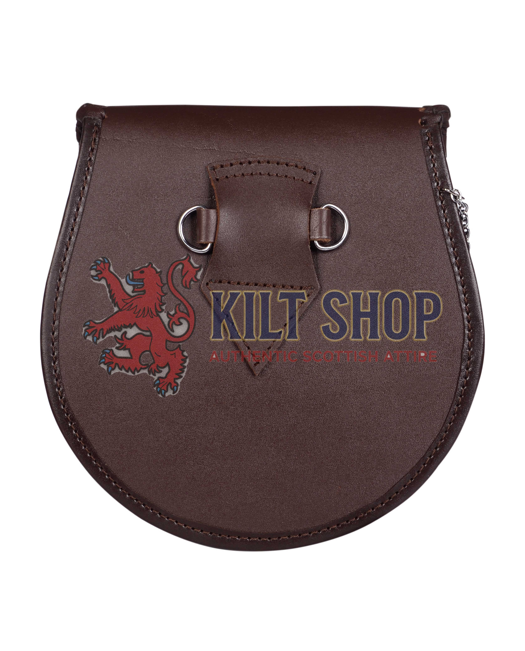 Brown Leather and Gray Tweed Sporran