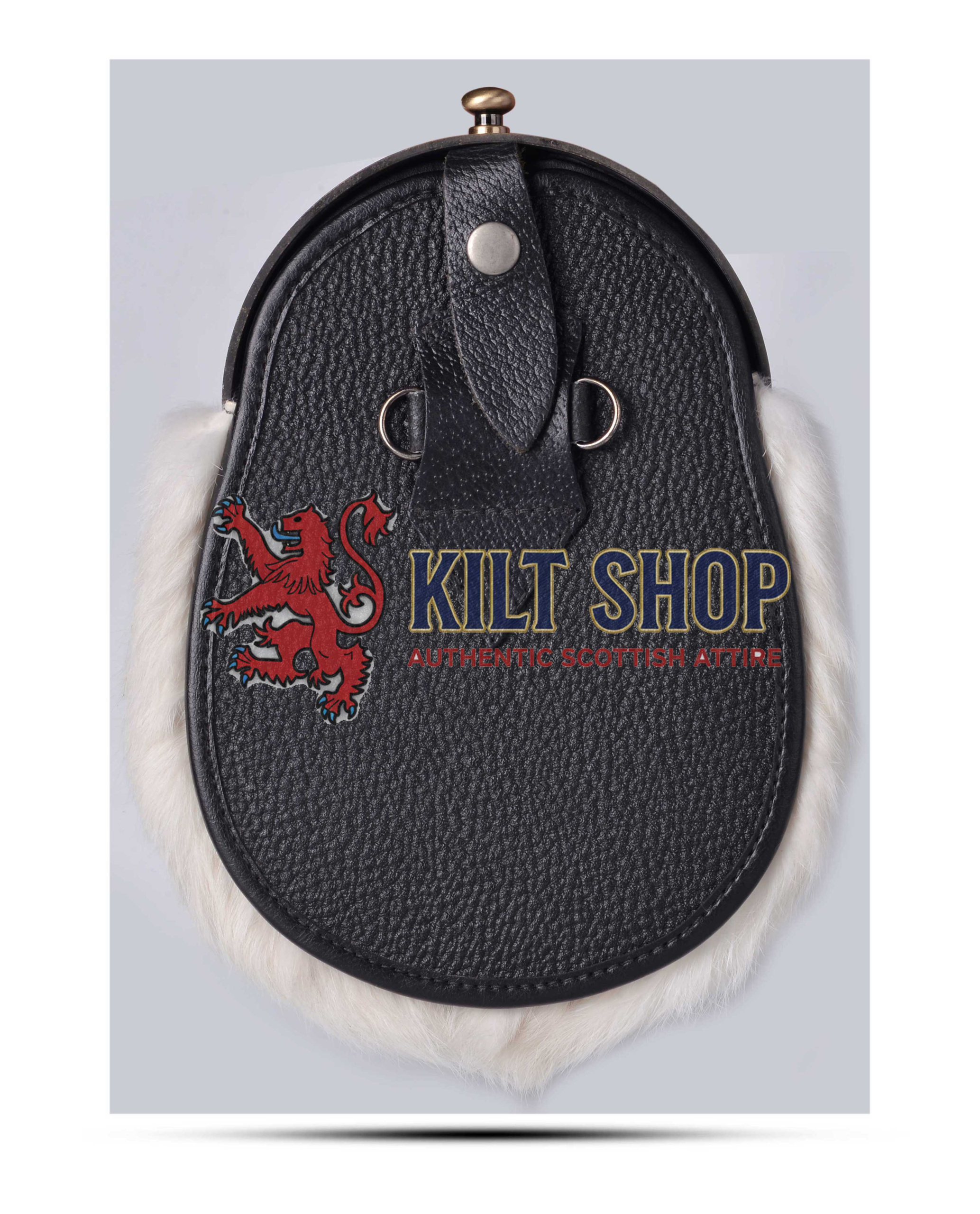 Brass Highland Cow White Rabbit Full Dress Sporran