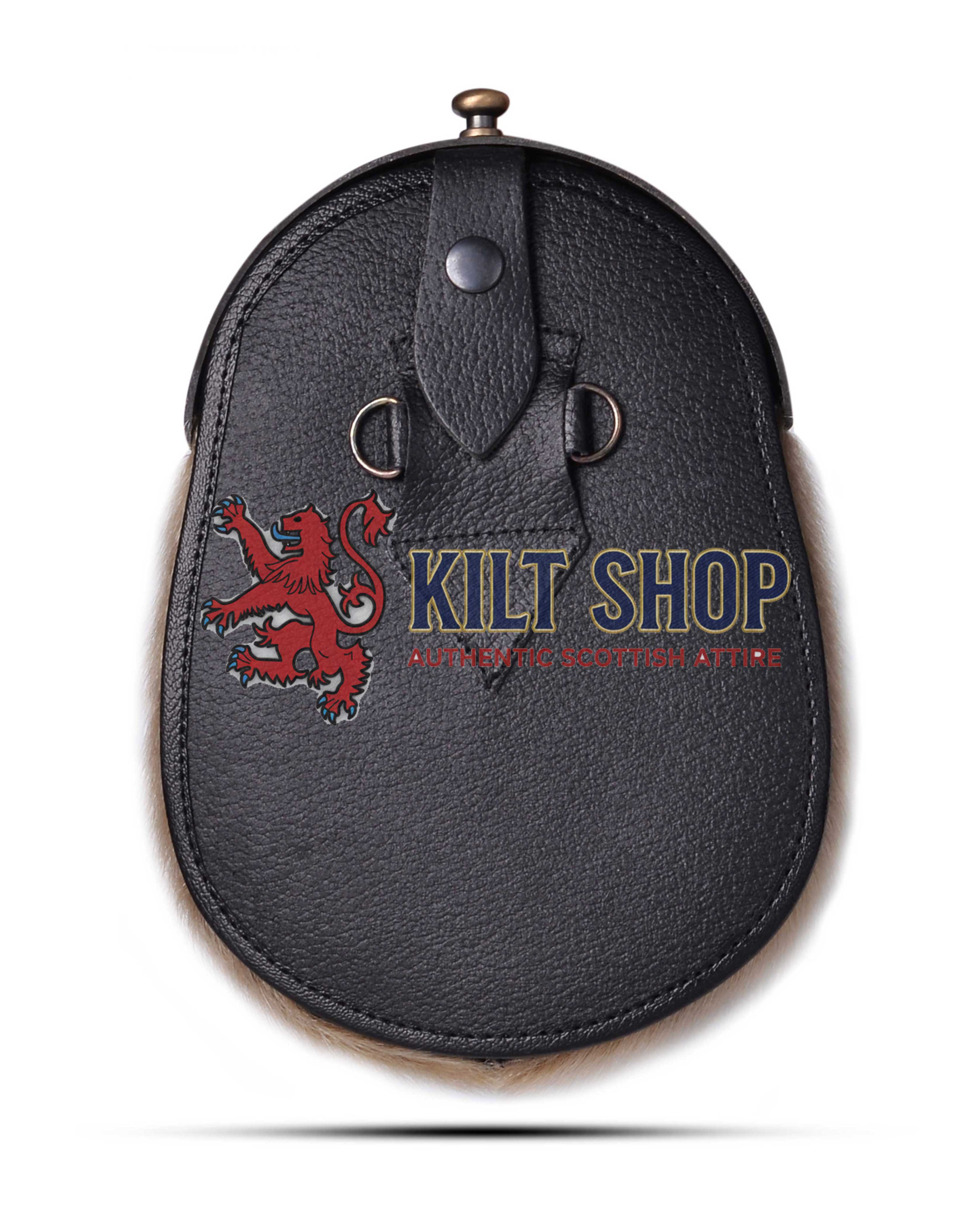 Brass Stag Head Seal Fur Full Dress Sporran