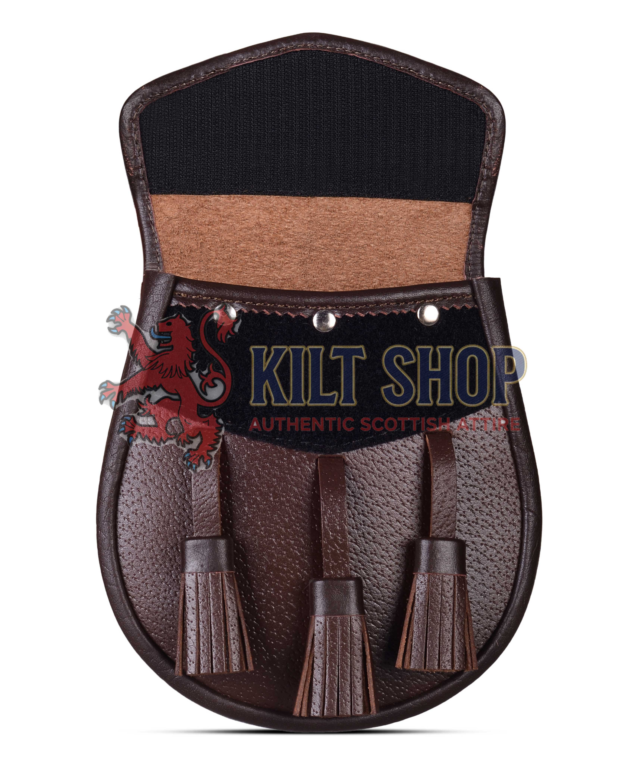 Plain Brown Leather Day Sporran - Image 2