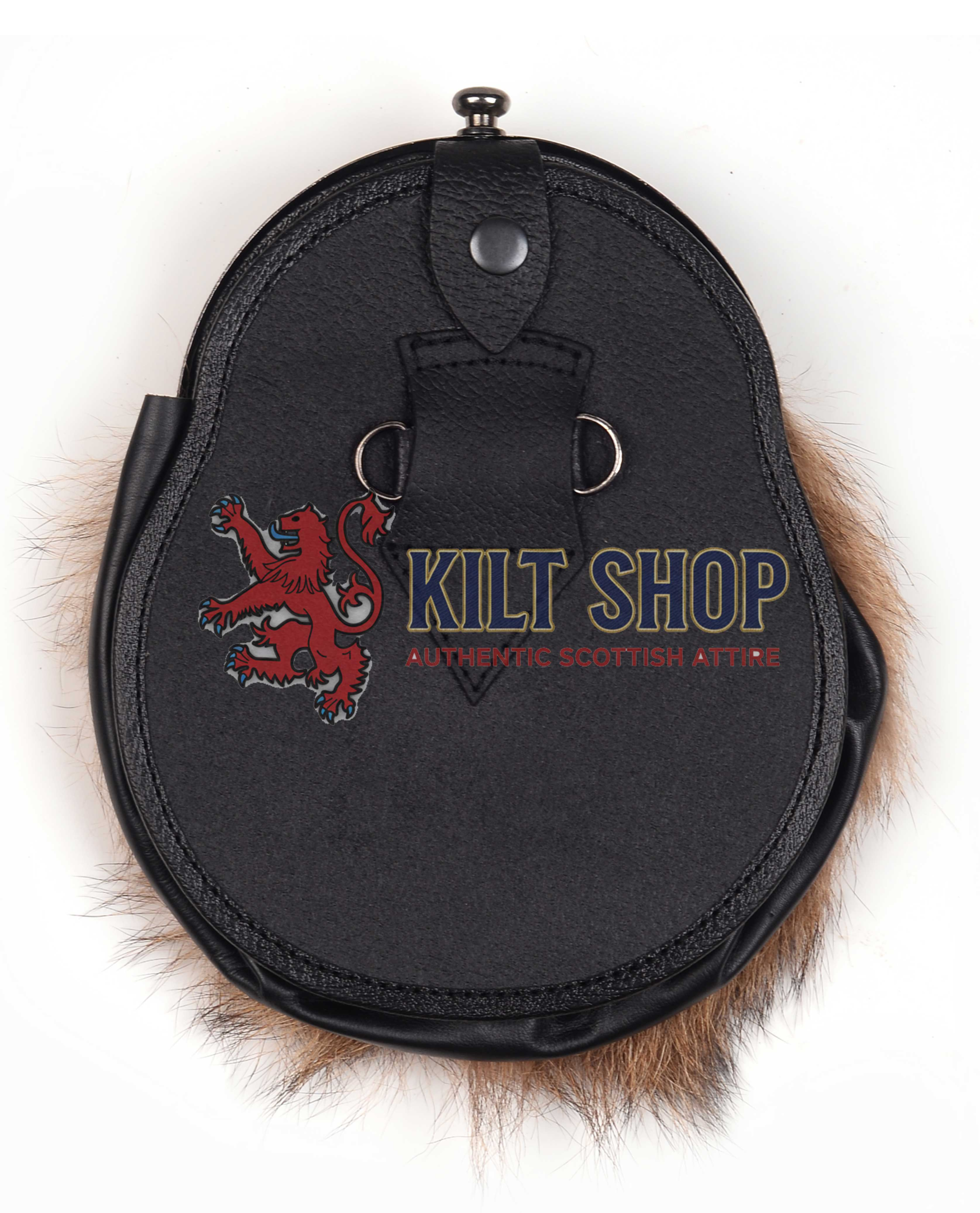 Nickle Brushed Highland Cow Coyote Fur Full Dress Sporran