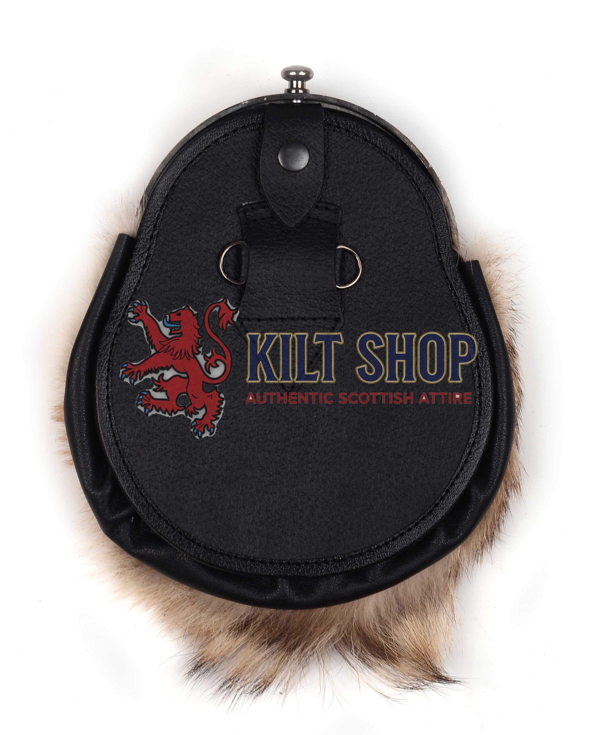 Nickel Brushed Thistle Coyote Fur Full Dress Sporran - Image 4