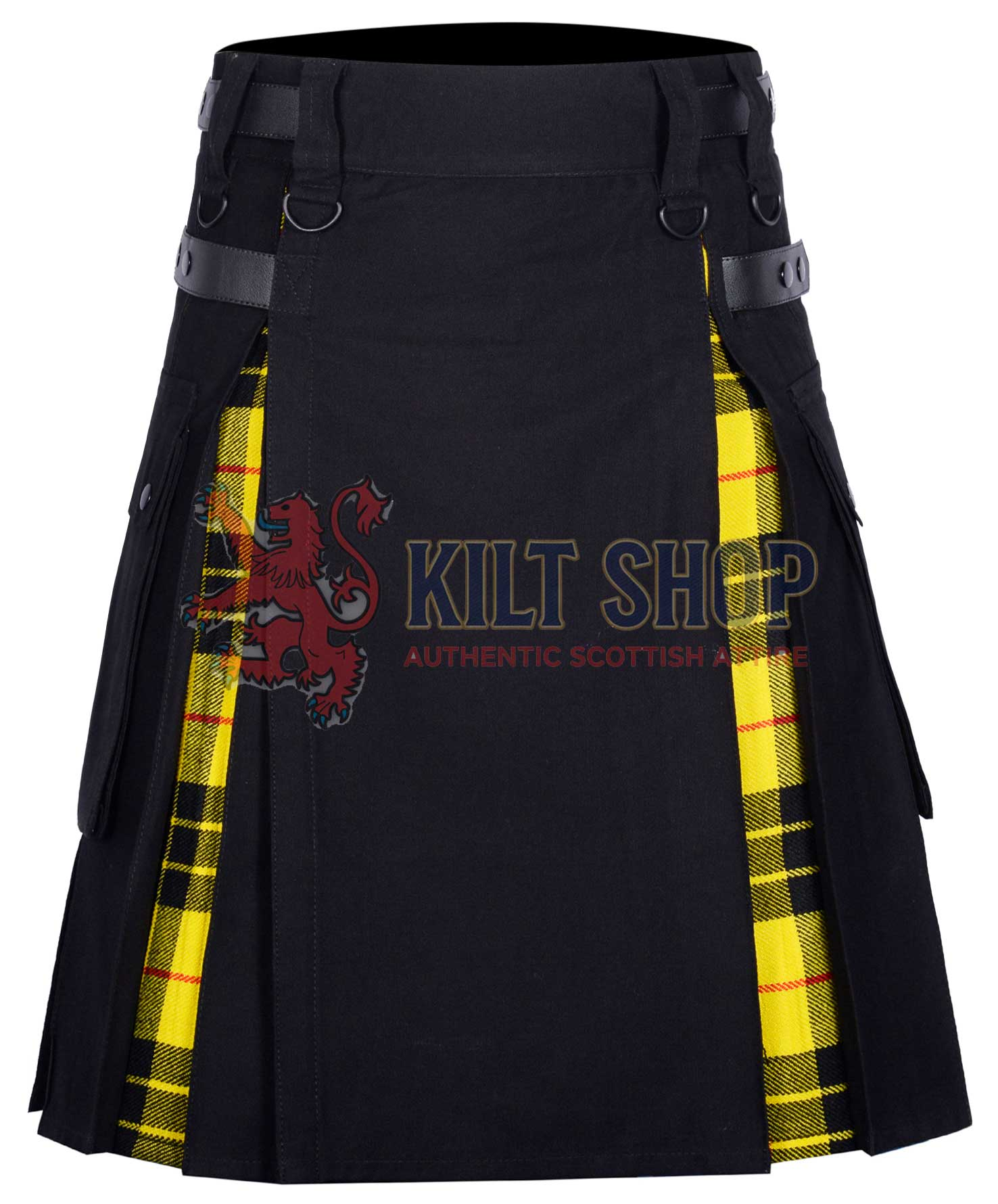 Black Cotton Macleod of Lewis Tartan Hybrid Kilt