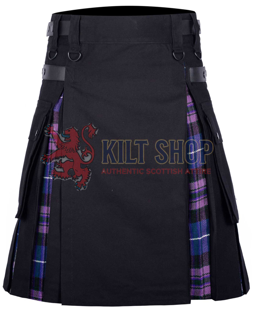 Black Cotton Pride of Scotland Tartan Hybrid Kilt