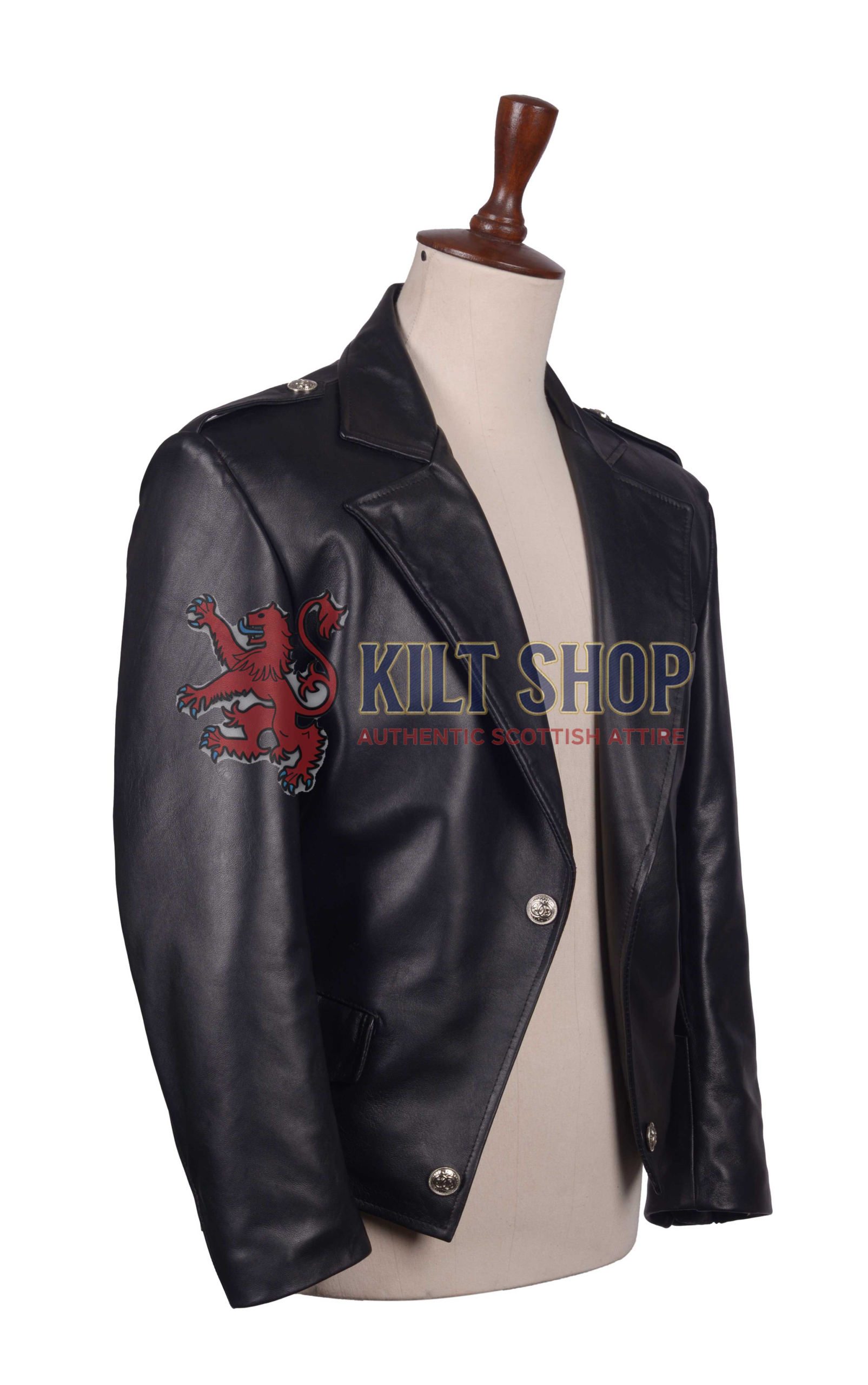 Black Leather Prince Charlie Jacket - Image 2
