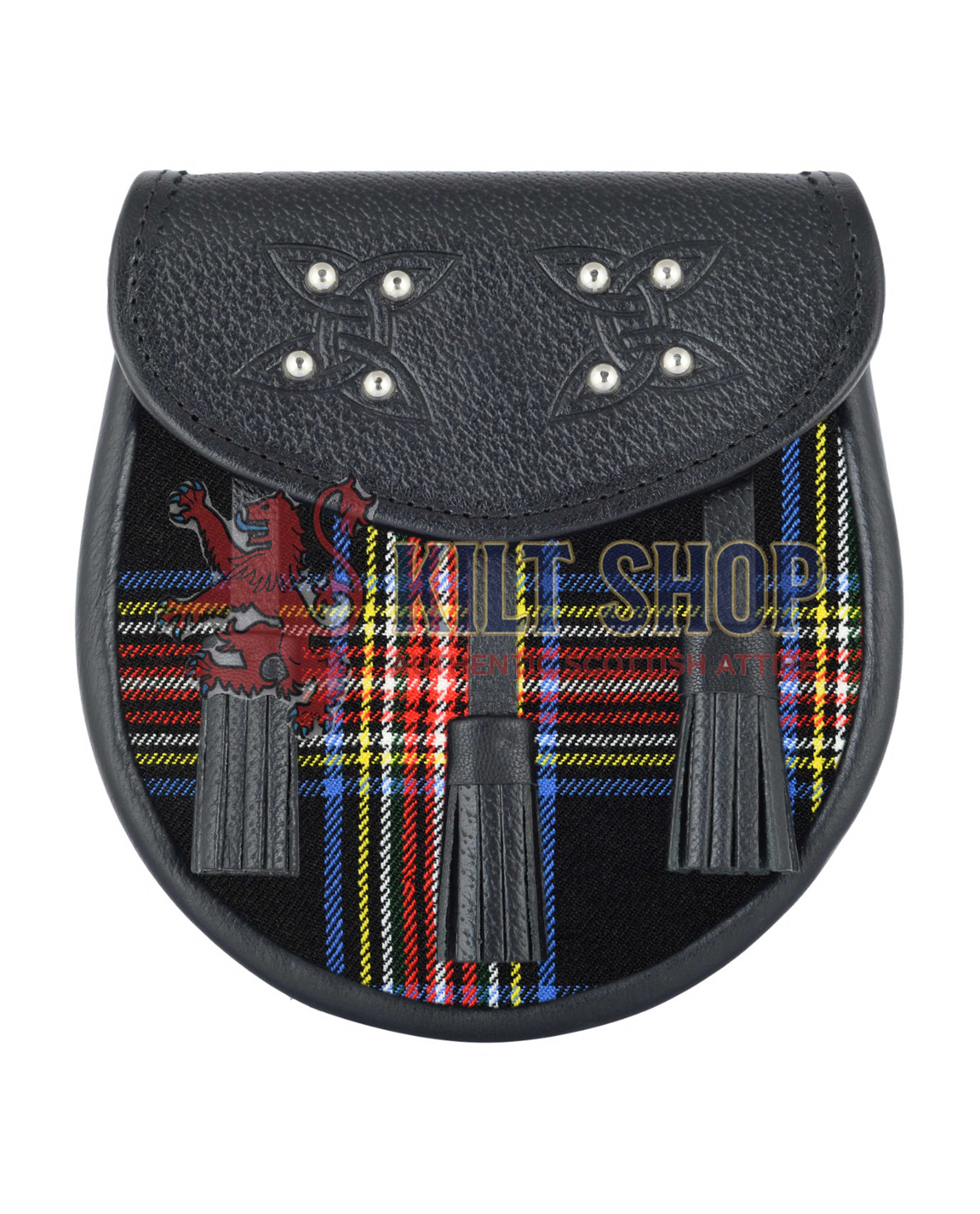 Men's Scottish Black Stewart Tartan Sporran