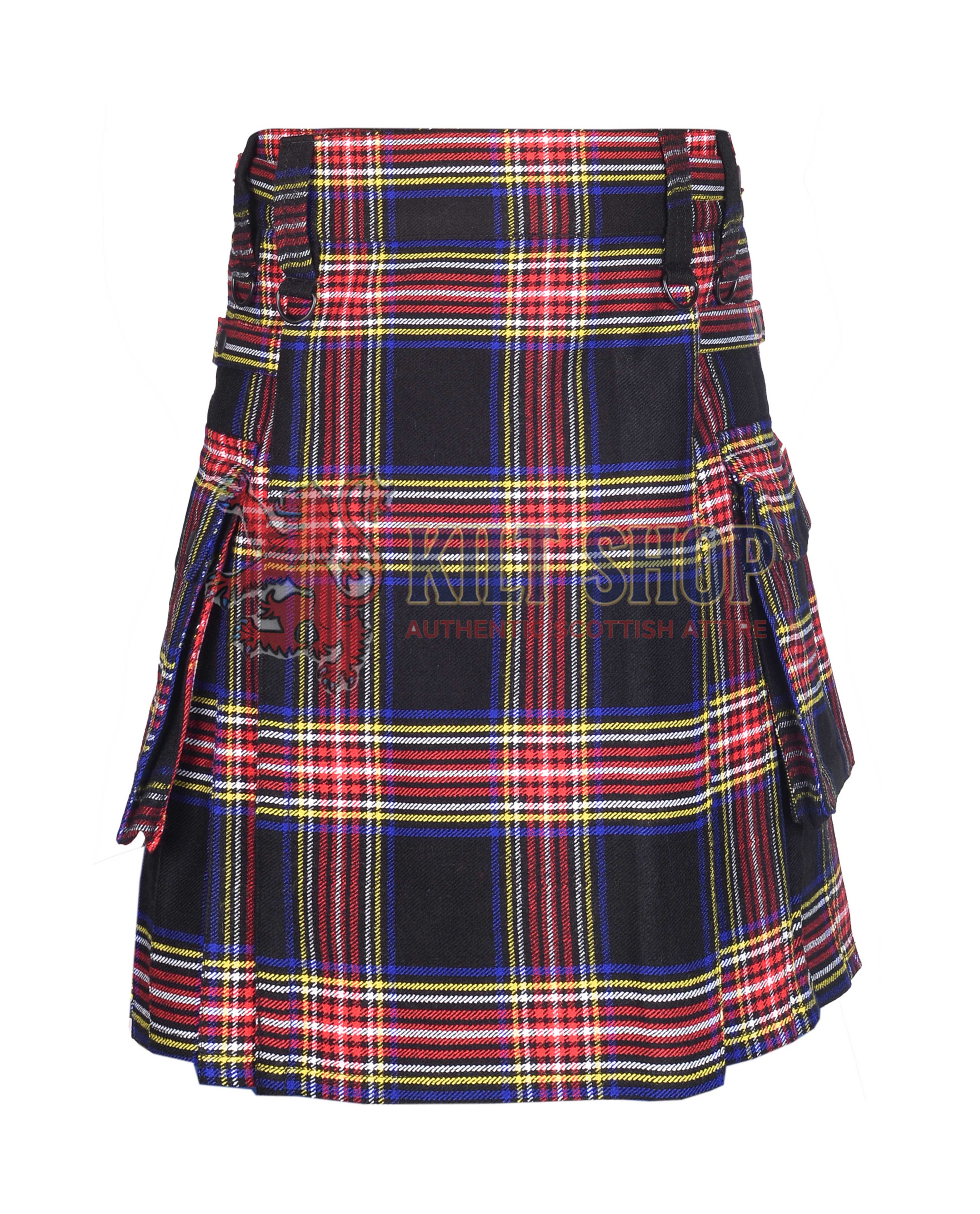 Black Stewart Tartan Utility Kilt
