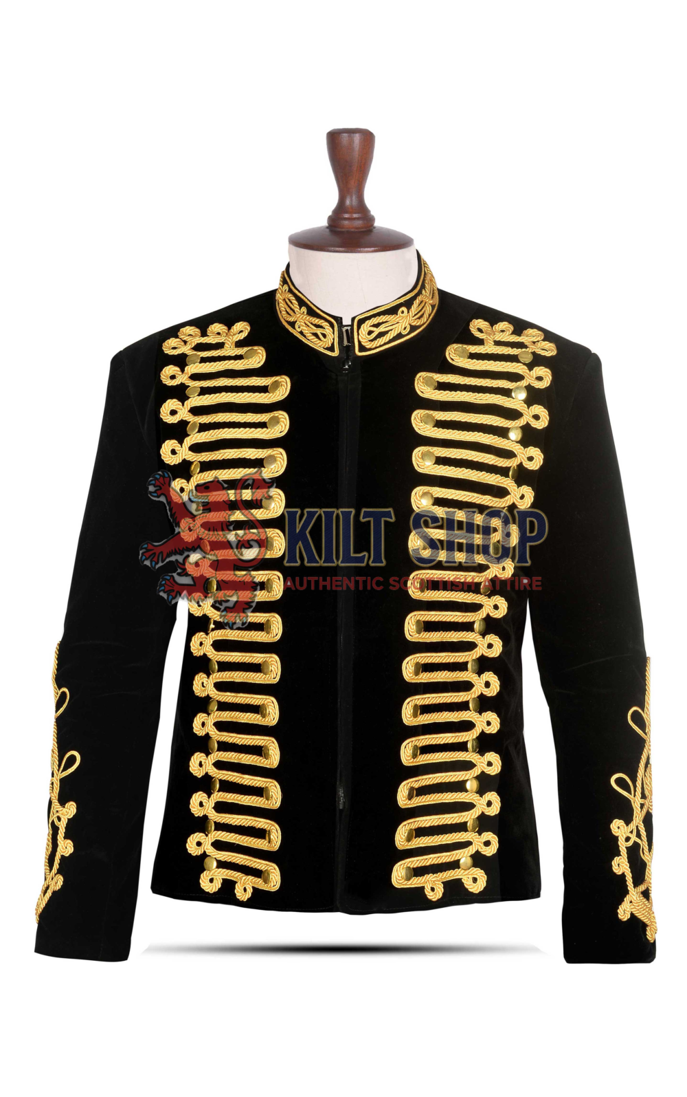 Black Velvet Military Gold Braided Jacket